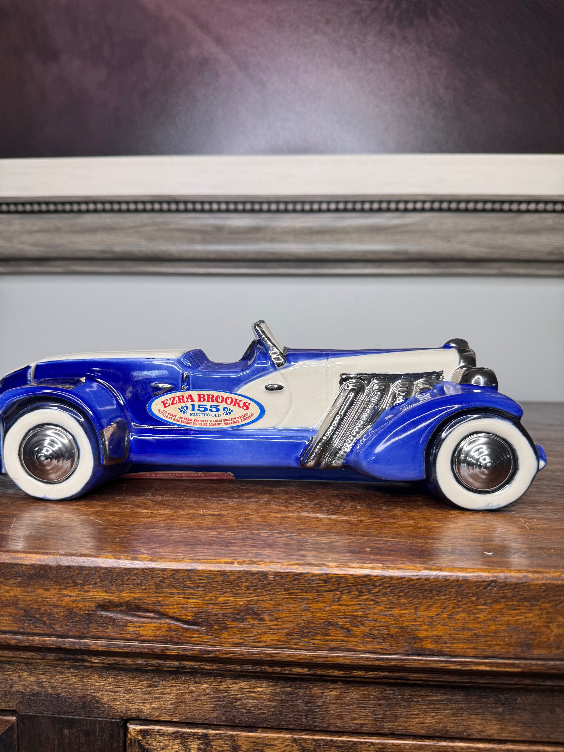 Vintage 1971 Ezra Brooks Duesenberg Decanter w/ Original Box