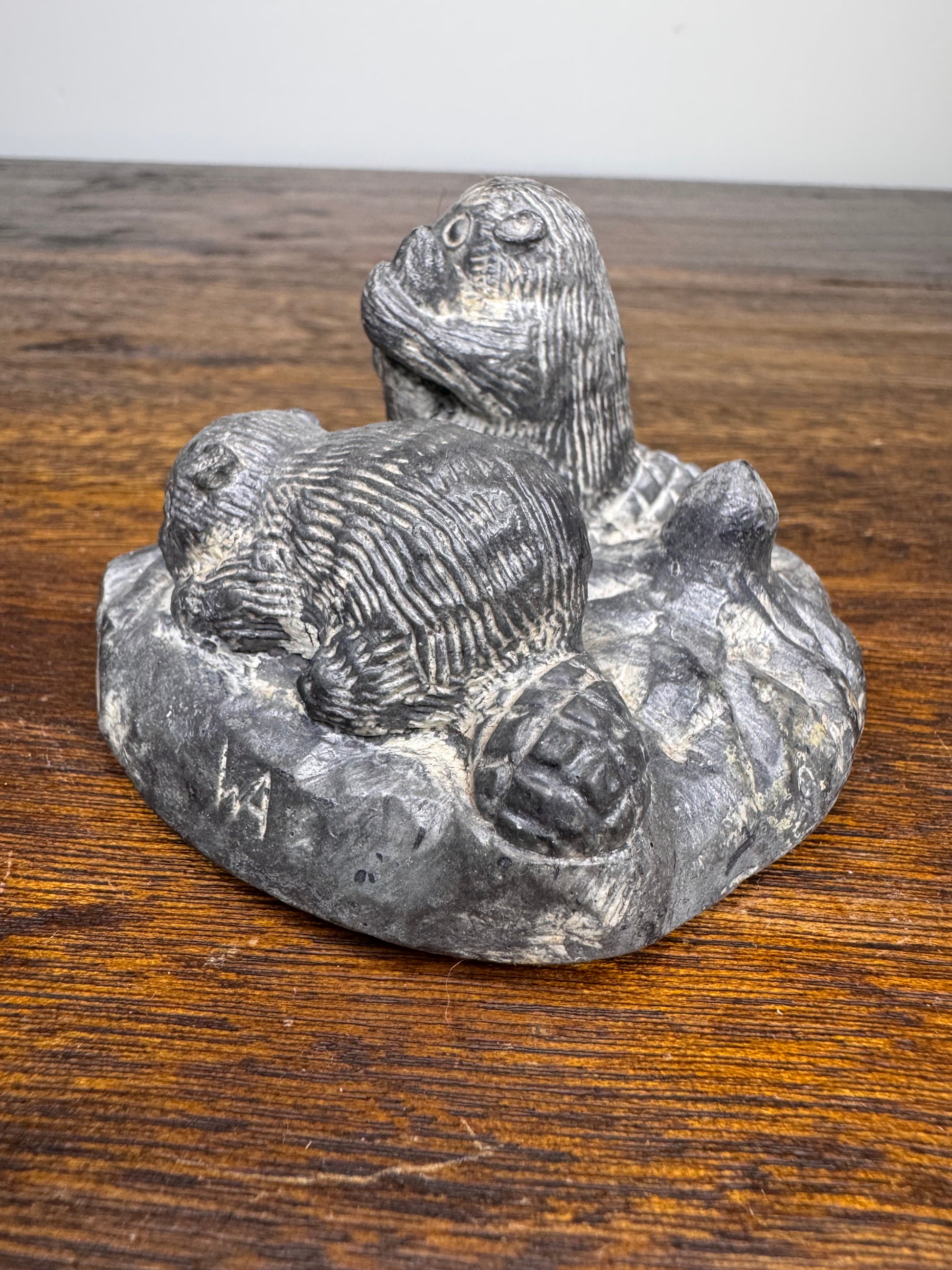 Inuit Soapstone Hand Carved Beaver Figurine