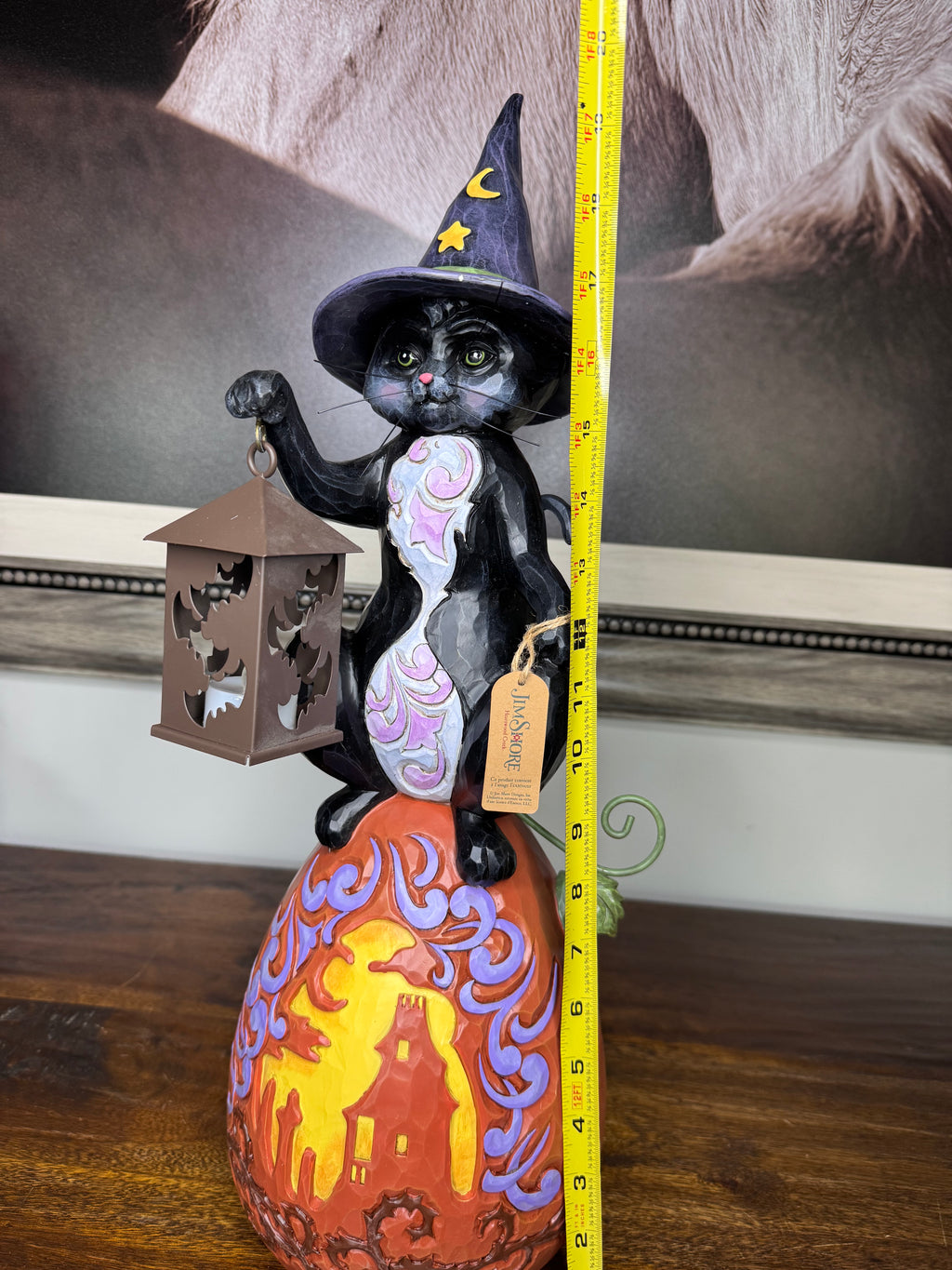 Jim Shore Heartwood Creek Black Cat Sitting on Jack O Lantern