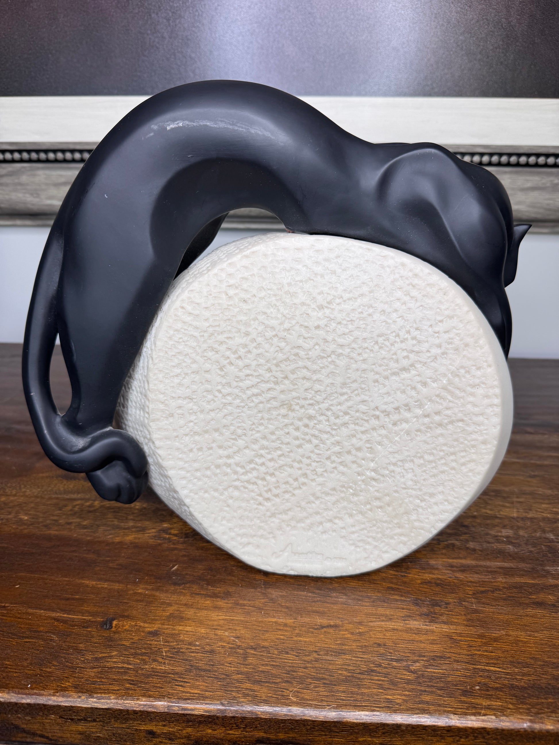 Stunning MCM Art Deco Black Panther Sitting on Rock