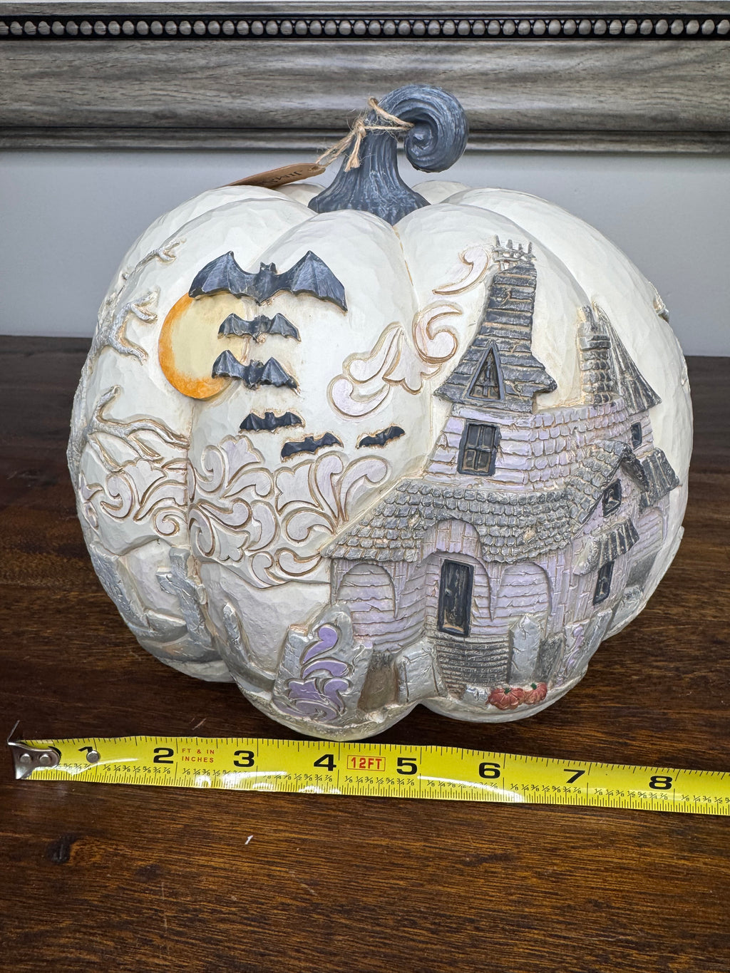 Jim Shore Heartwood Creek Pumpkin with Bats Flying Figurine “A Little Batty”