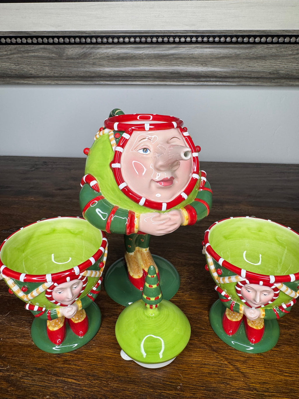Dept 56 Krinkles by Patience Brewster Teapot w/ 2 Tea Cups