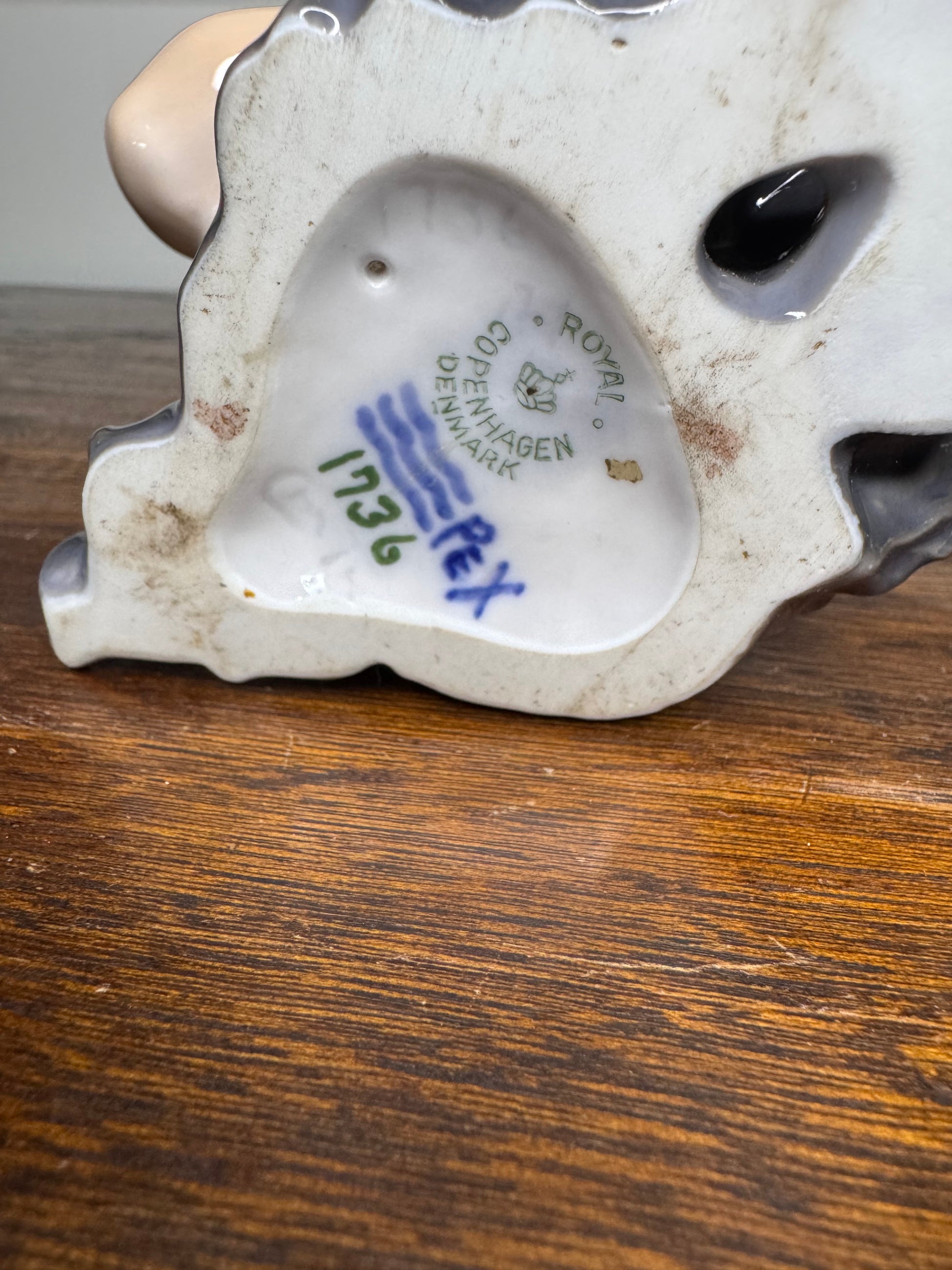 Antique Royal Copenhagen Faun Playing a Pan Flute Figurine