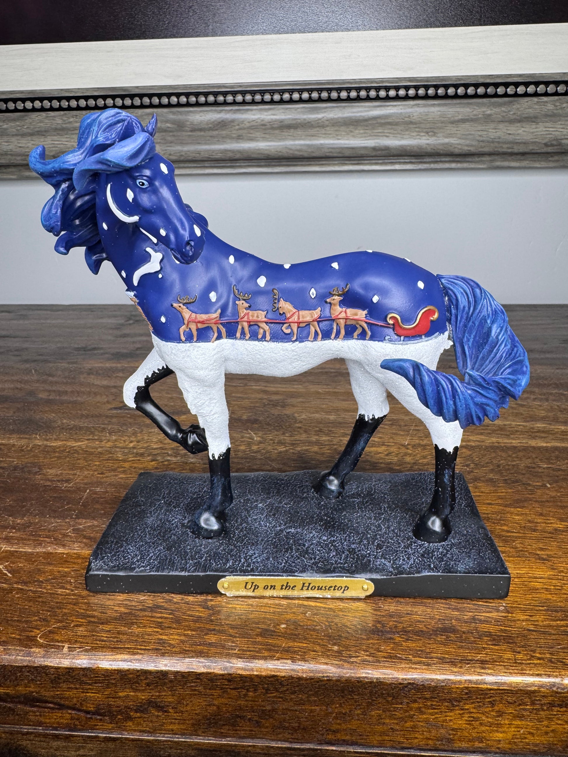 Trail of Painted Ponies Up on The Housetop Figure