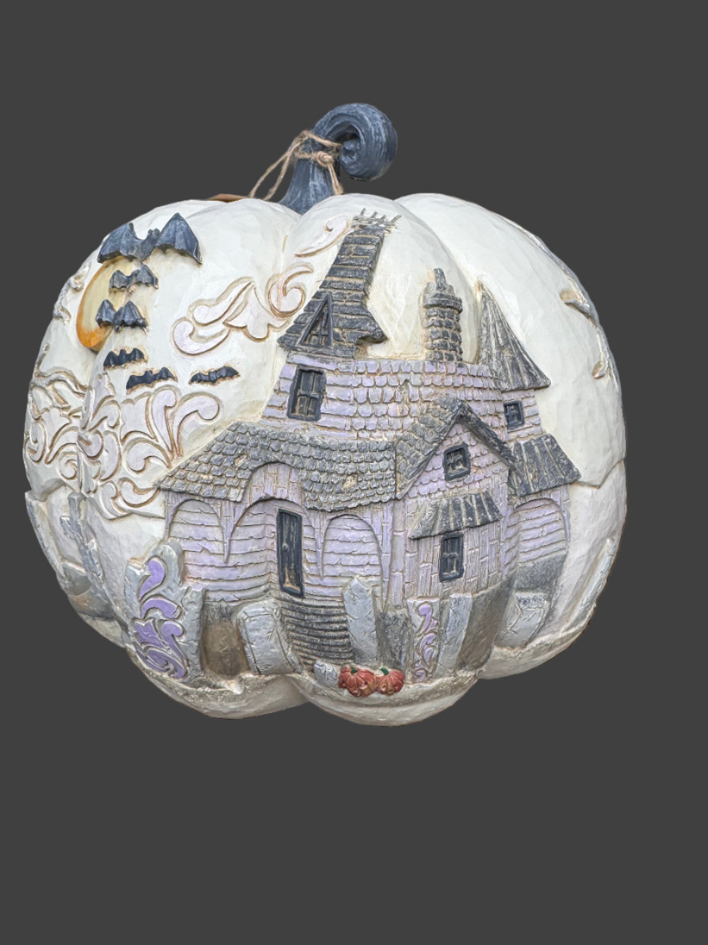 Jim Shore Heartwood Creek Pumpkin with Bats Flying Figurine “A Little Batty”