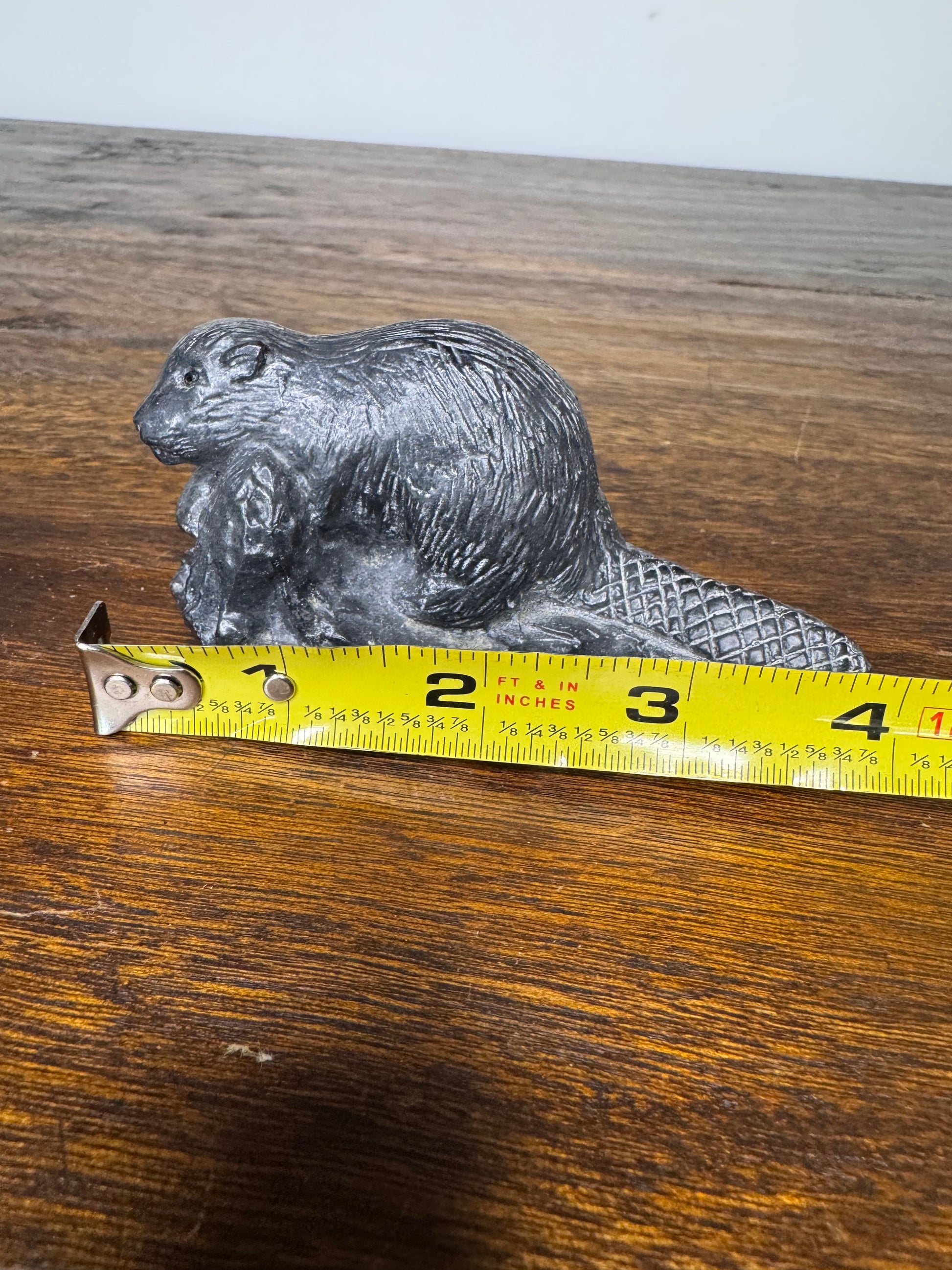 Set of 2 Soapstone Like Beavers by A Wolf Sculpture Original Canada