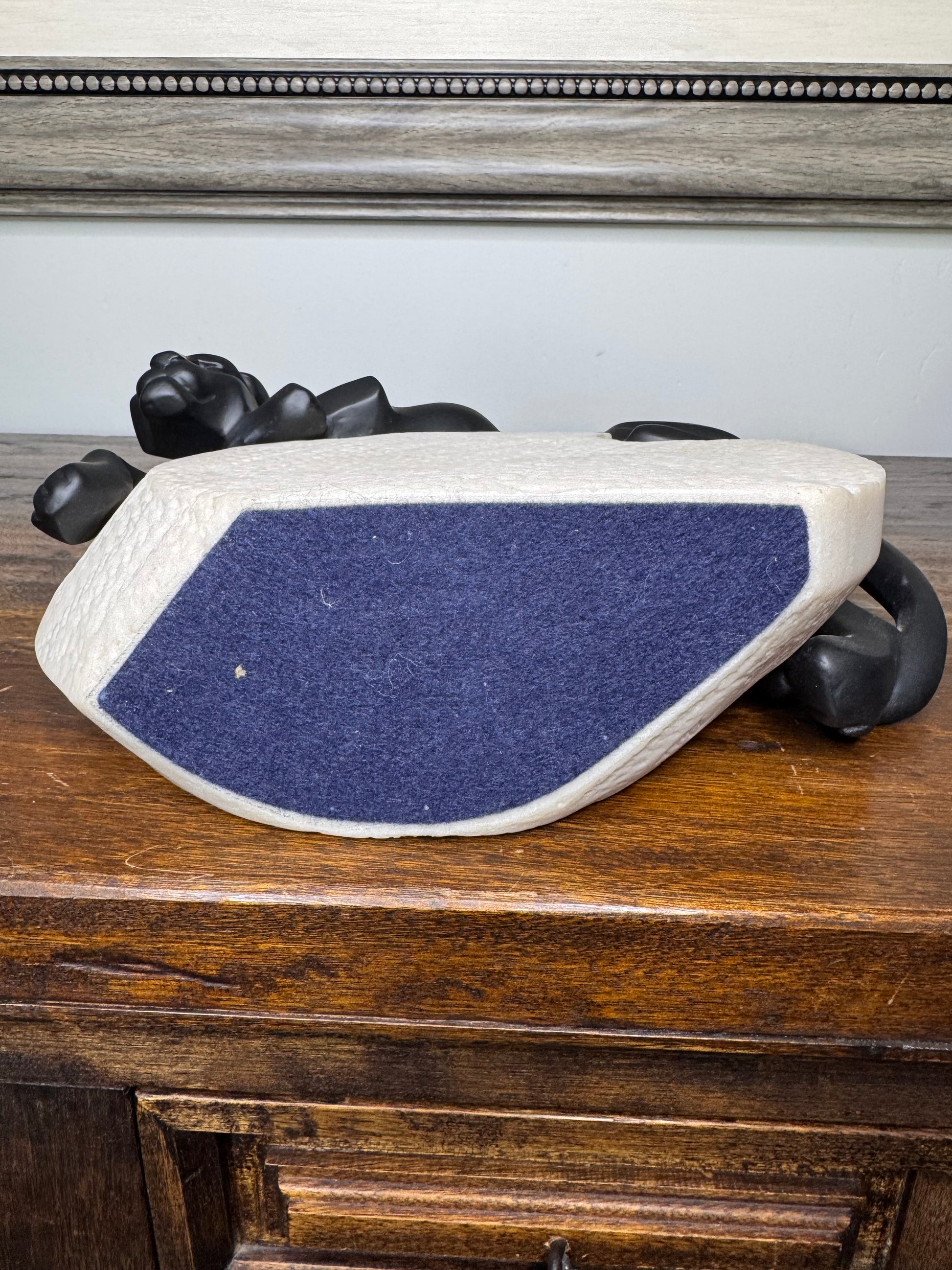 Stunning MCM Art Deco Black Panther Sitting on Rock