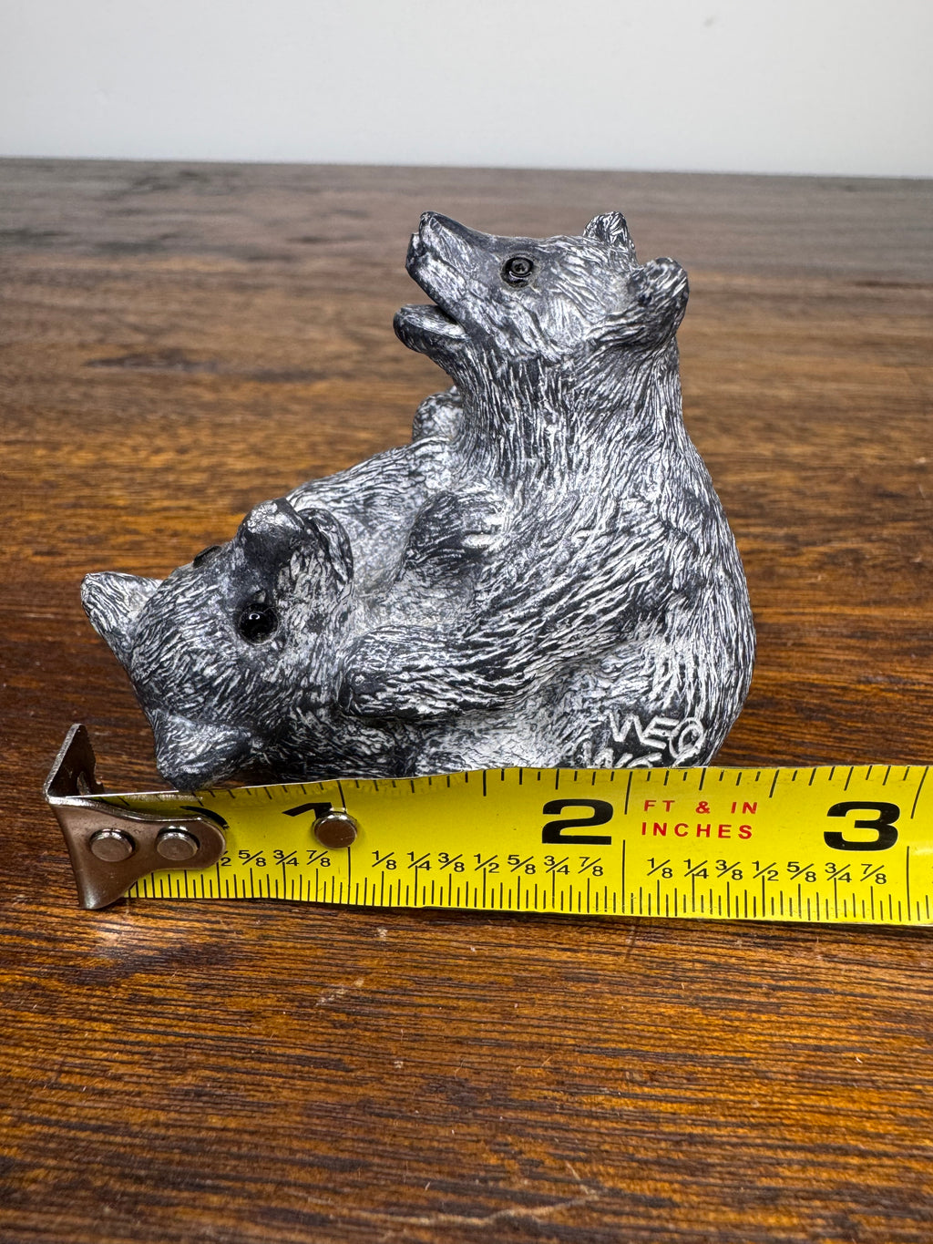 Inuit Soapstone like Carving of Fighting Bear Cubs