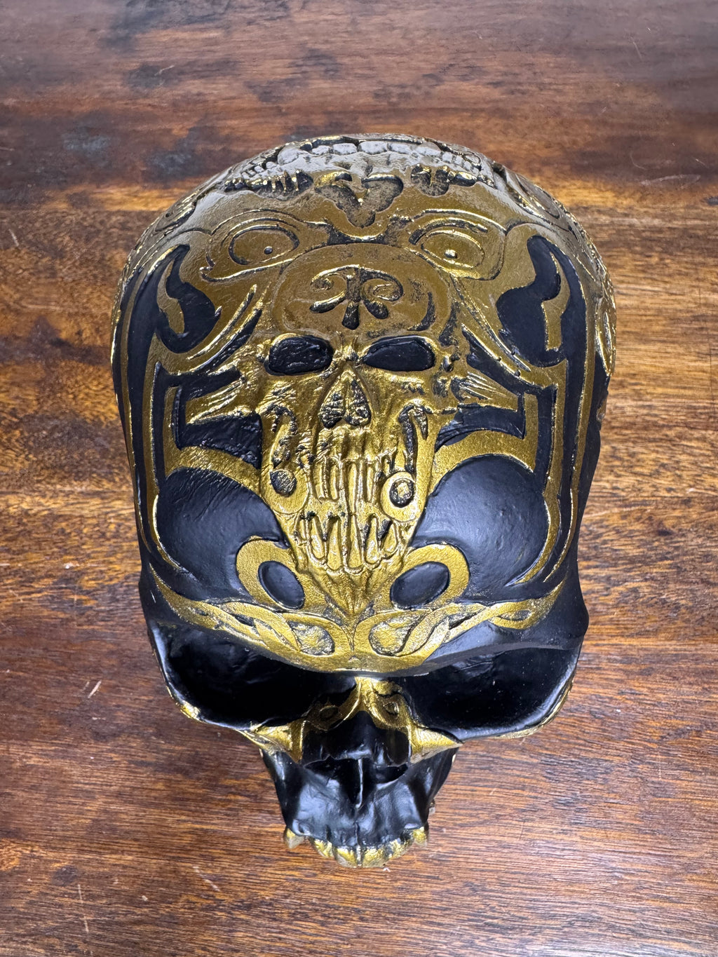 Cold Cast Resin Celtic Skull NIB