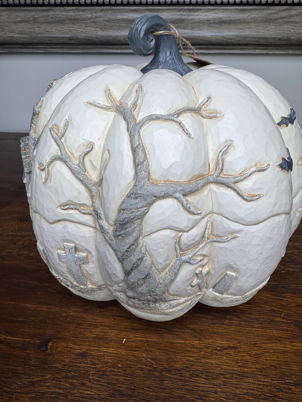 Jim Shore Heartwood Creek Pumpkin with Bats Flying Figurine “A Little Batty”