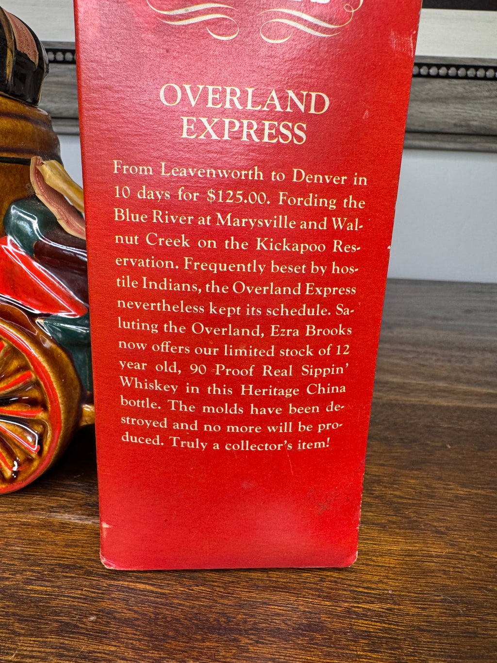 Vintage 1969 Ezra Brooks Overland Express Stage Coach Decanter