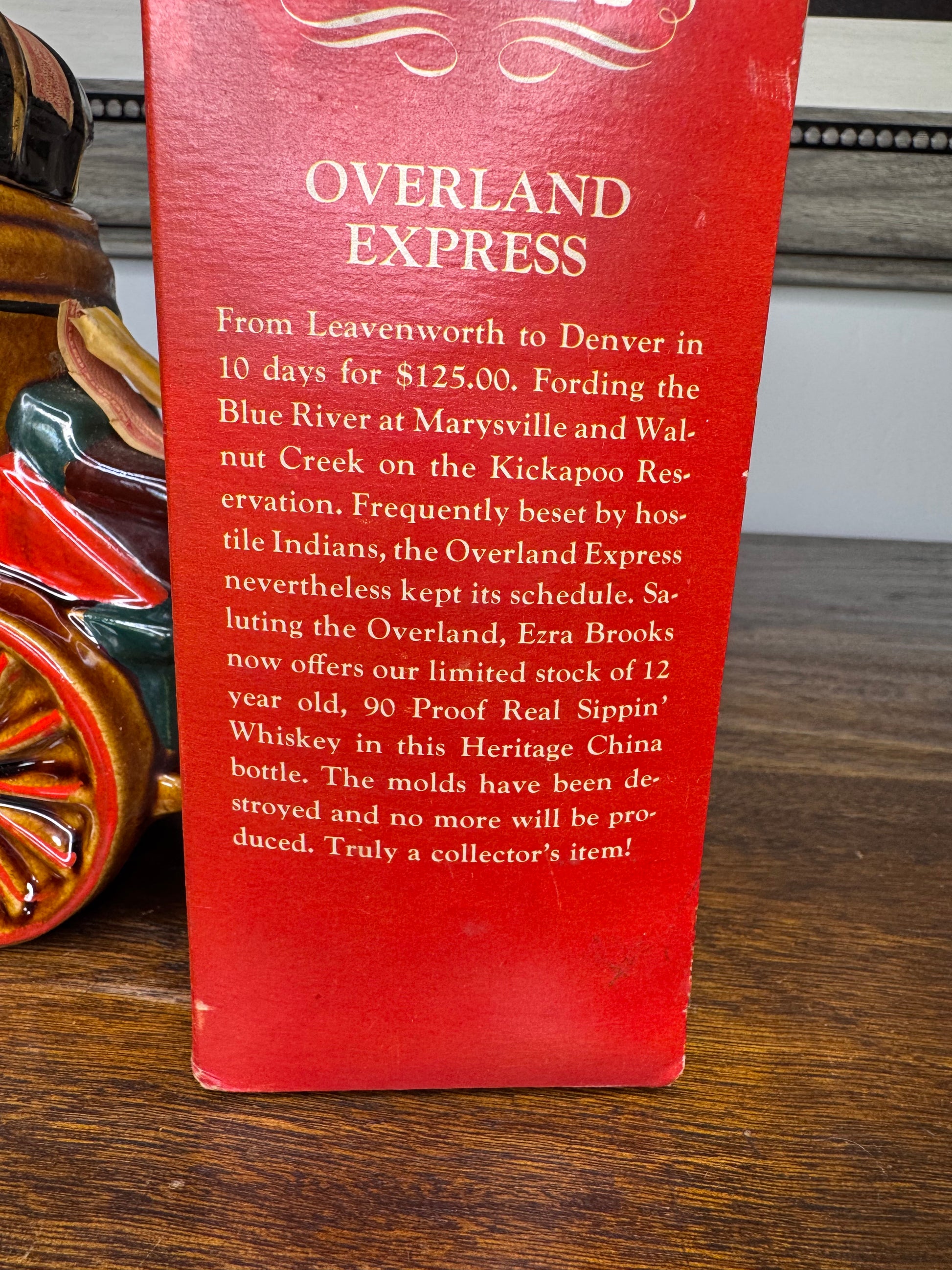 Vintage 1969 Ezra Brooks Overland Express Stage Coach Decanter