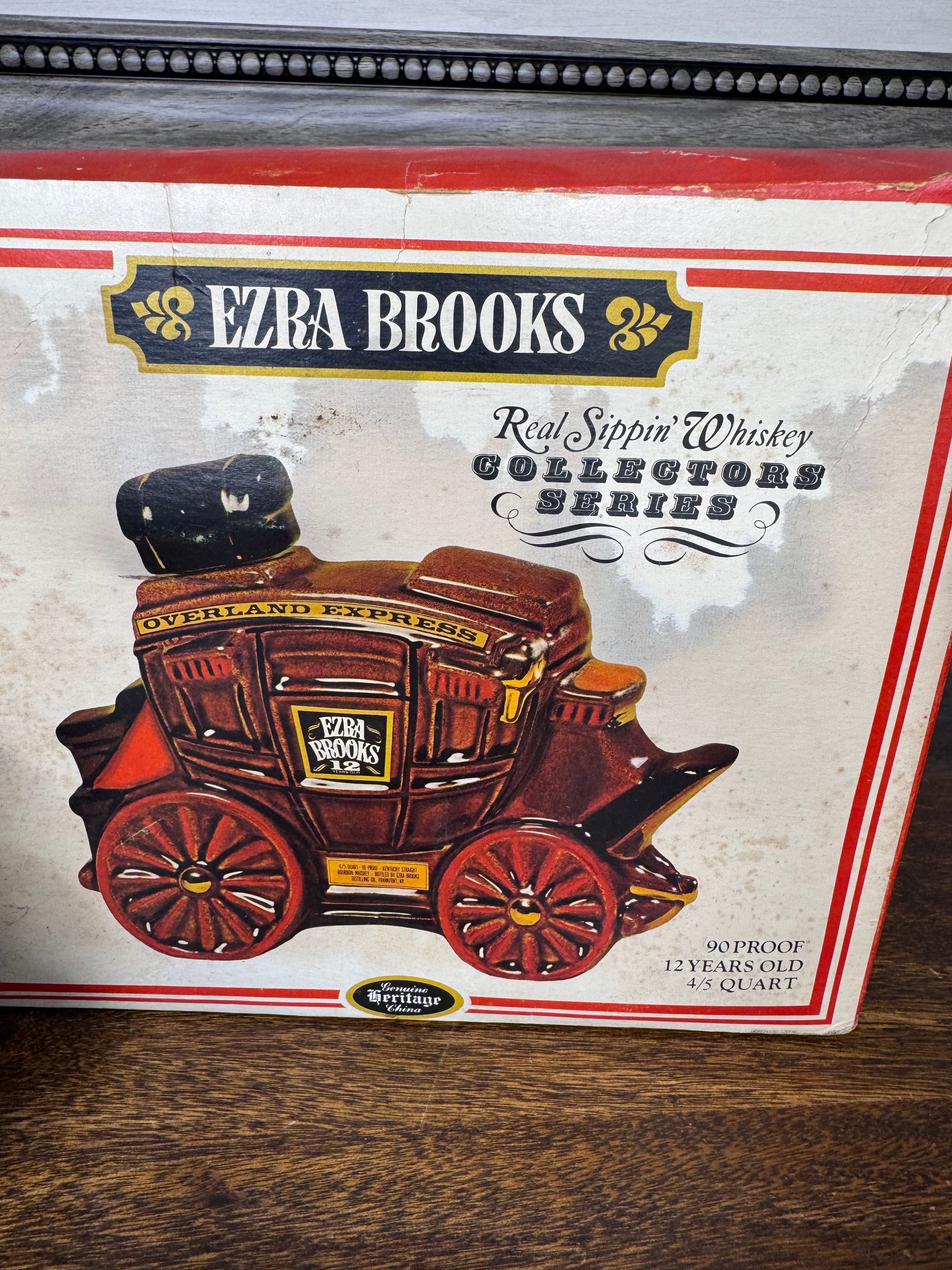 Vintage 1969 Ezra Brooks Overland Express Stage Coach Decanter