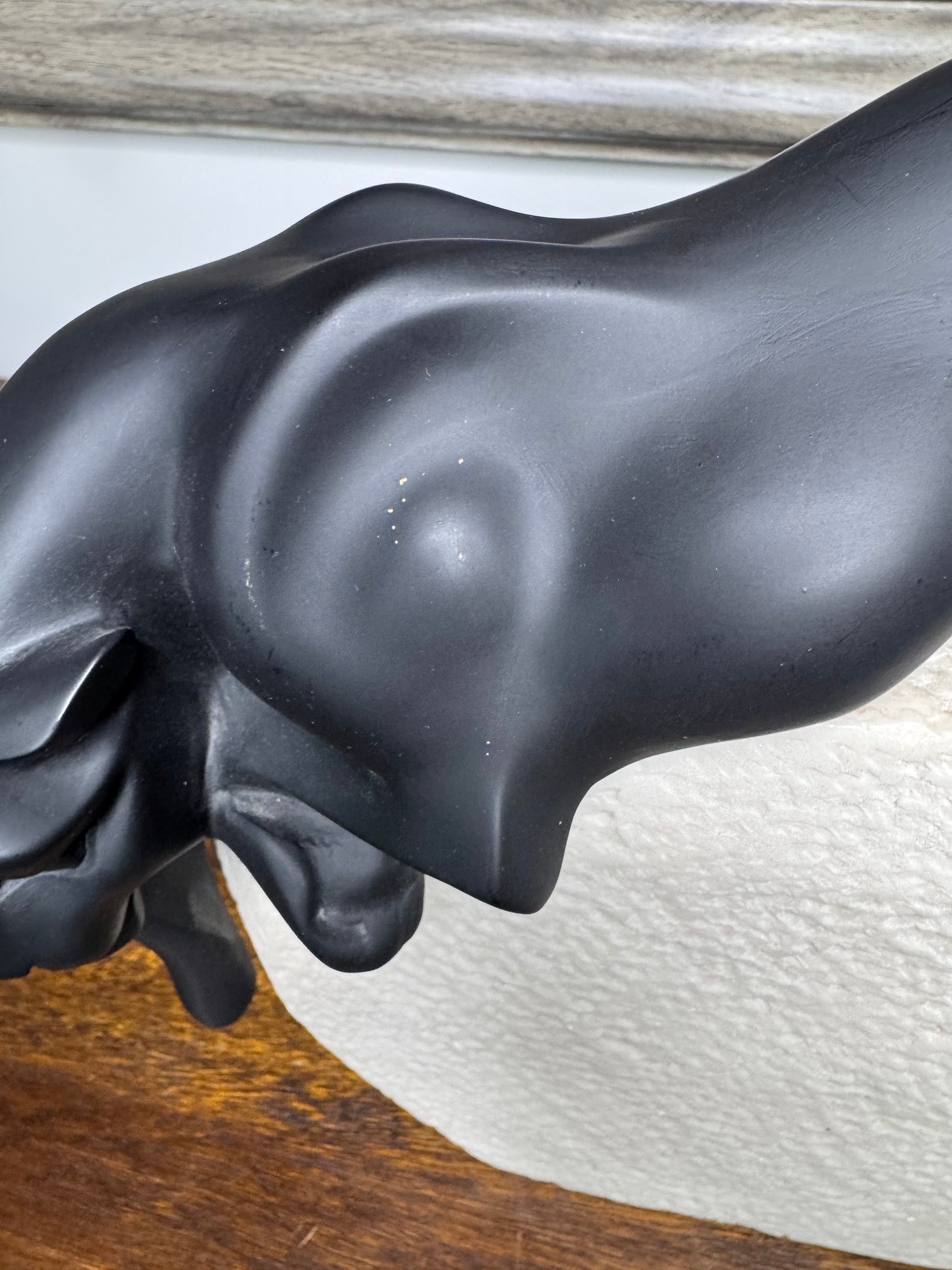 Stunning MCM Art Deco Black Panther Sitting on Rock