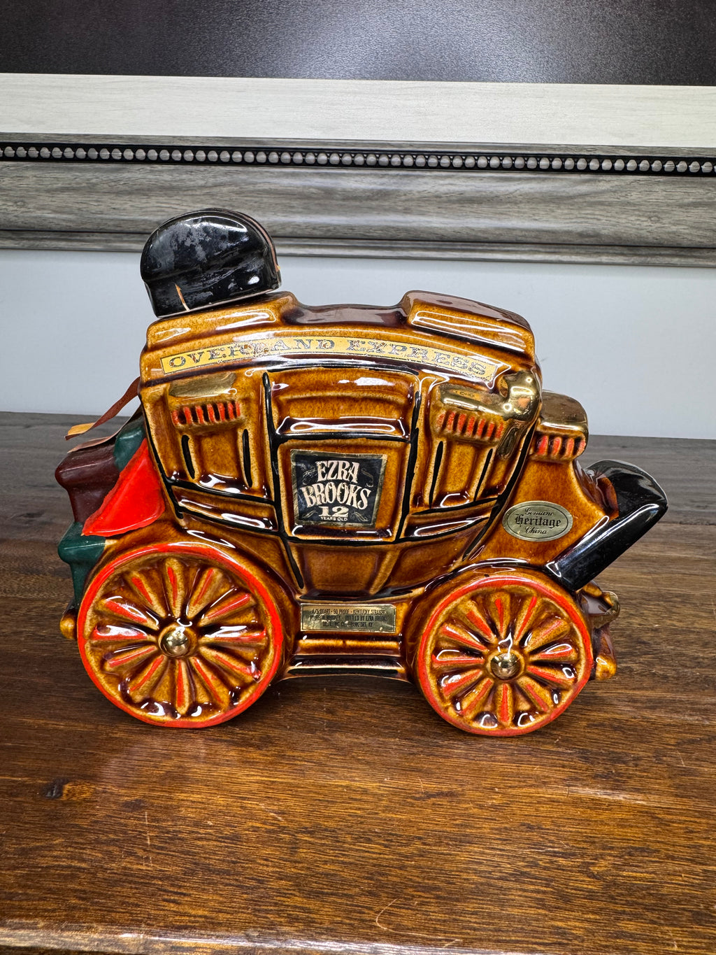 Vintage 1969 Ezra Brooks Overland Express Stage Coach Decanter