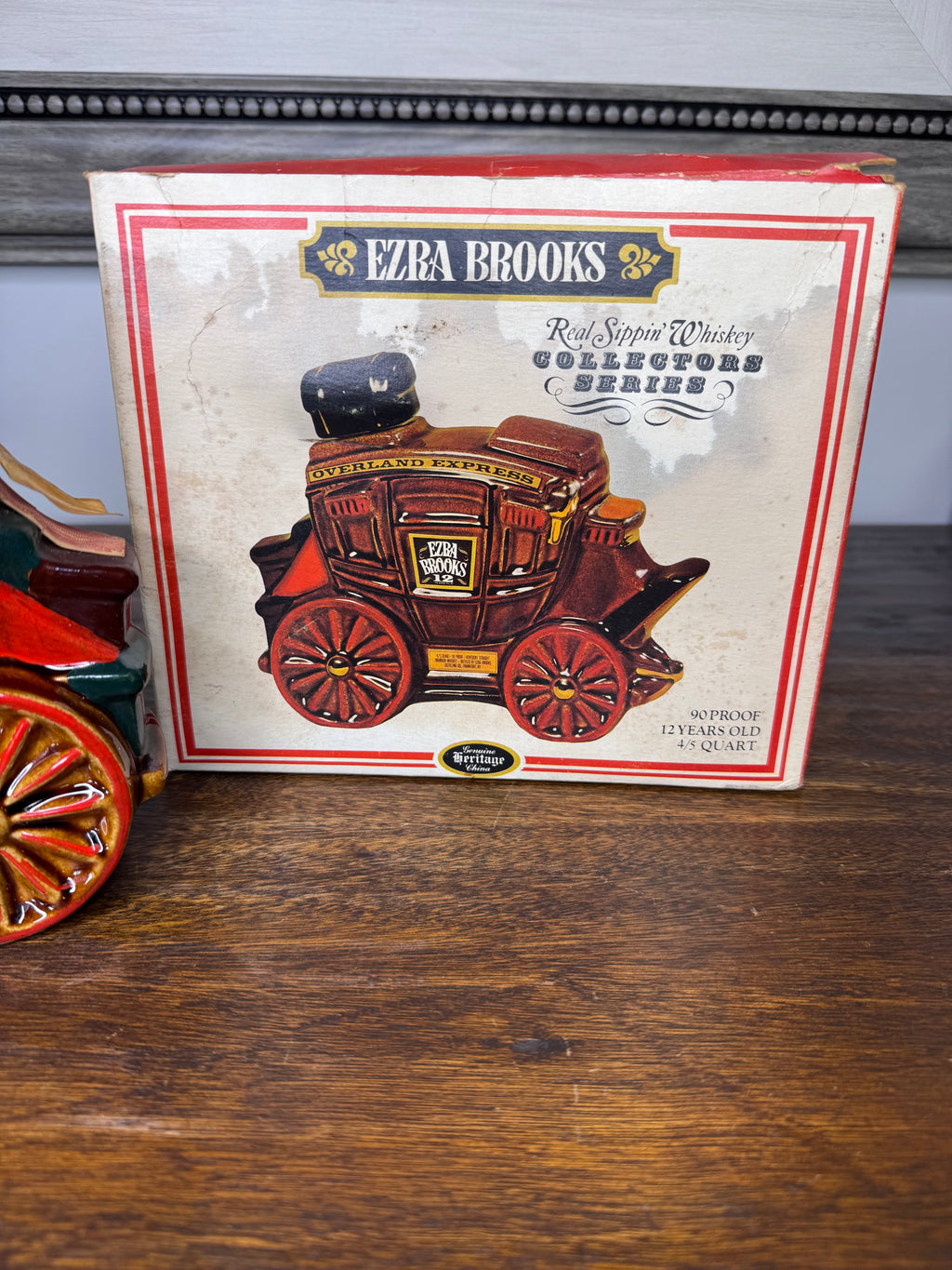 Vintage 1969 Ezra Brooks Overland Express Stage Coach Decanter