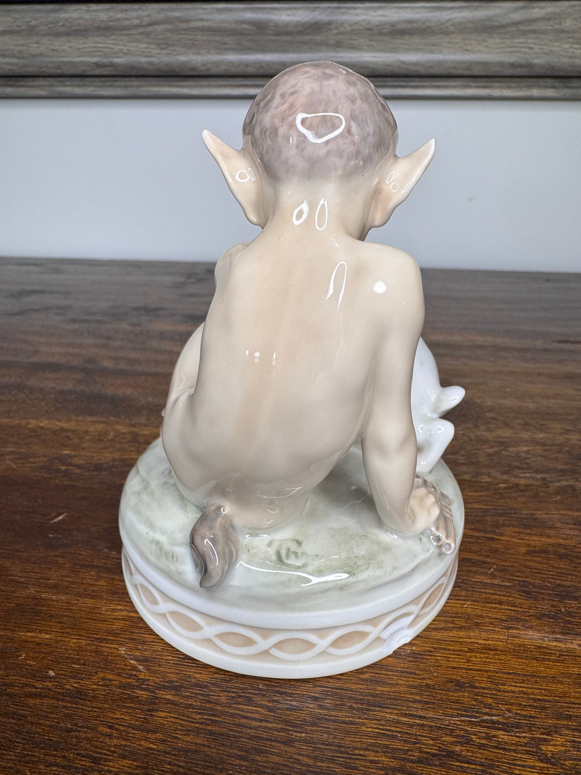 Vintage Royal Copenhagen Faun with Bunny Figurine