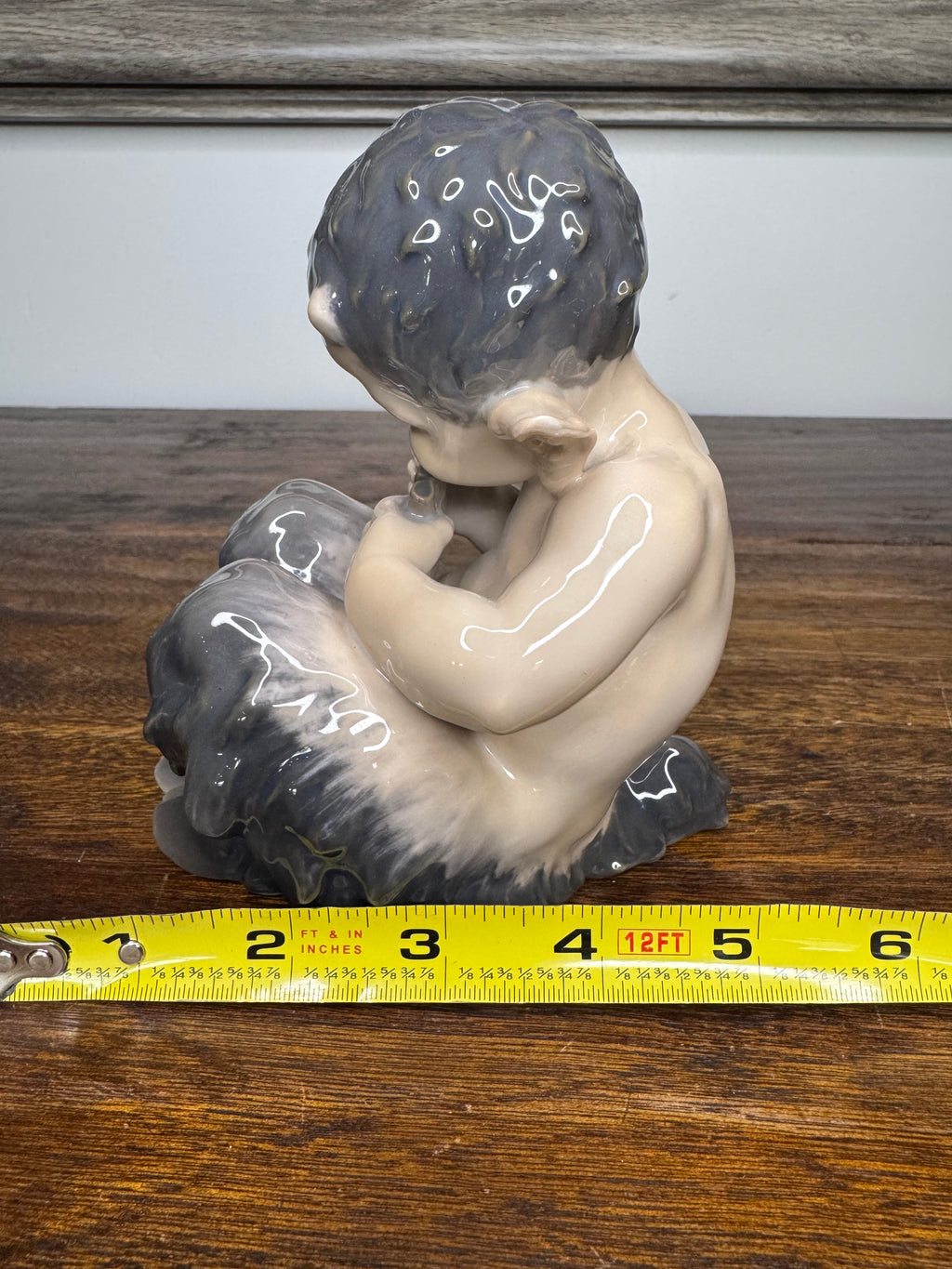 Antique Royal Copenhagen Faun Playing a Pan Flute Figurine