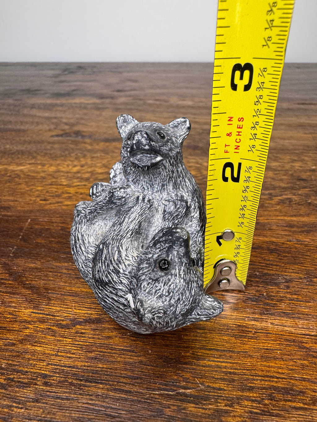 Inuit Soapstone like Carving of Fighting Bear Cubs