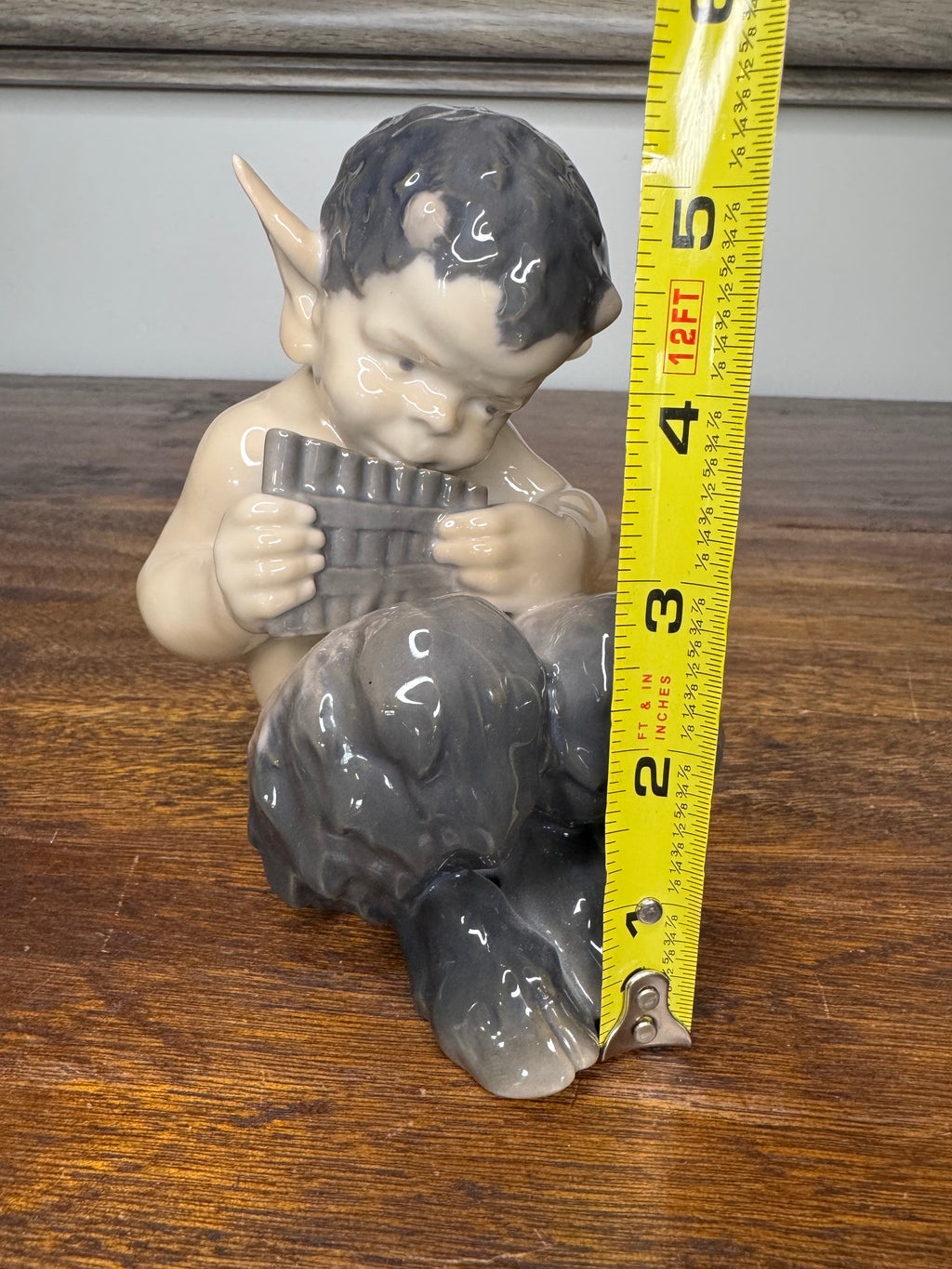 Antique Royal Copenhagen Faun Playing a Pan Flute Figurine