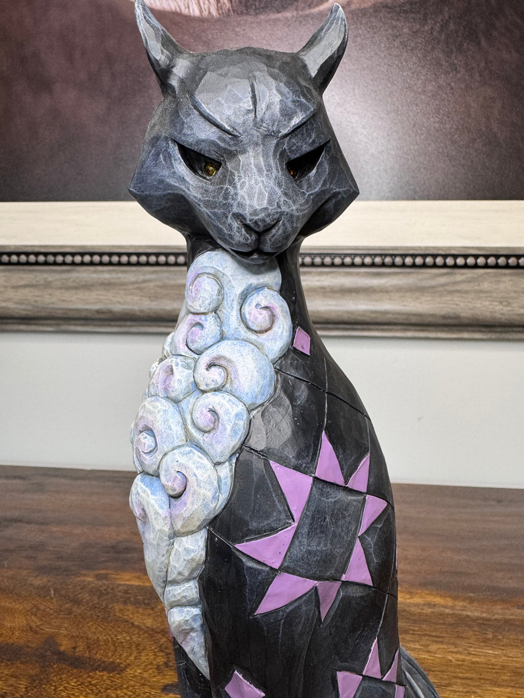 Jim Shore Heartwood Creek Black Cat w/ LED Glowing Eyes “ Gato’s Glowing Gaze”