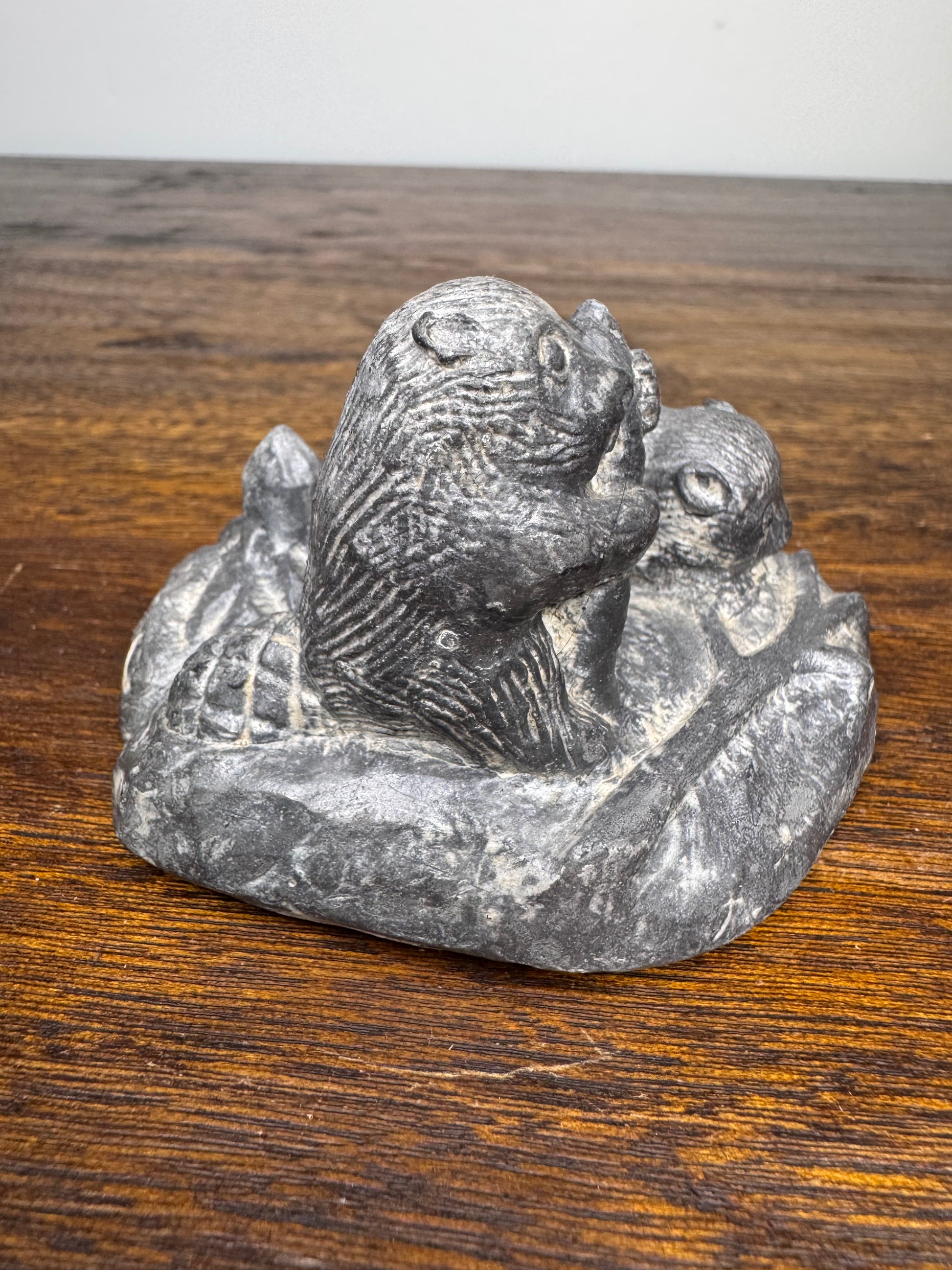 Inuit Soapstone Hand Carved Beaver Figurine