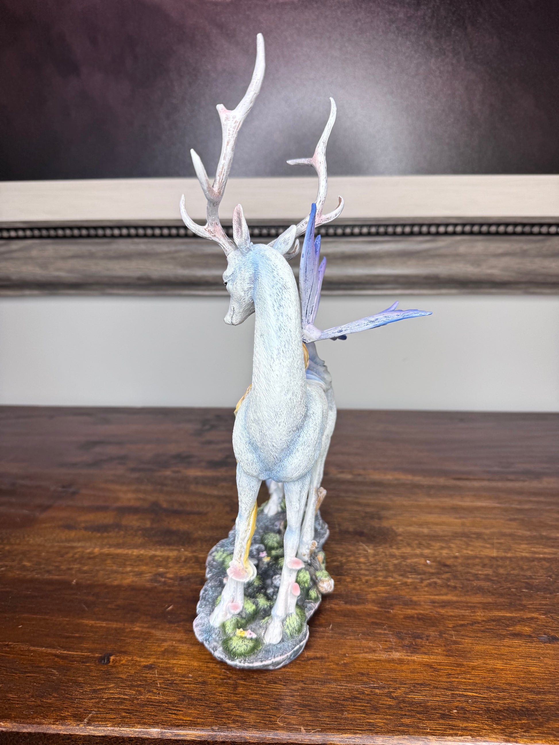 Stunning New w/Box Sleeping Fairy on White Stag