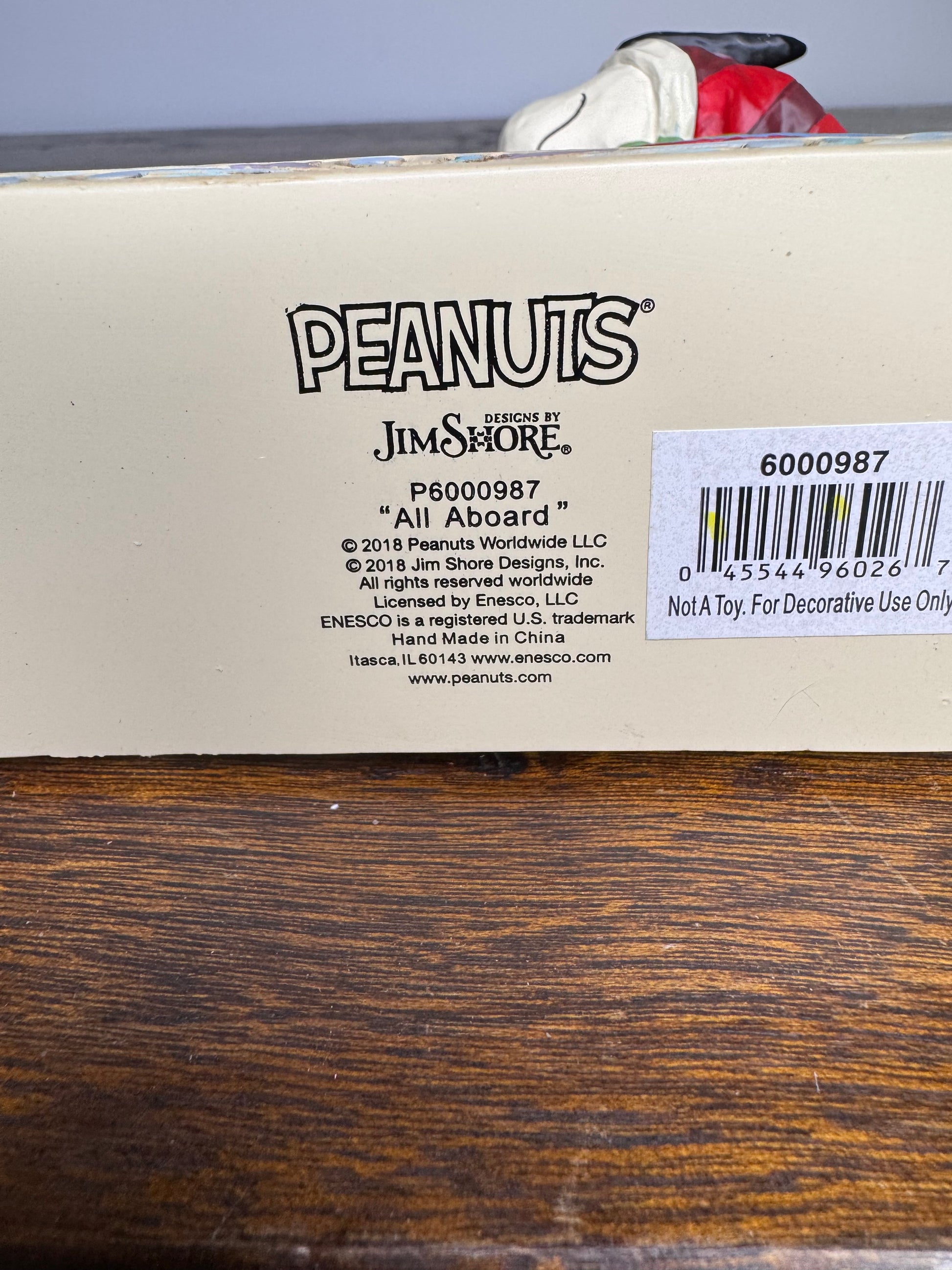 Enesco Jim Shore Peanuts Snoopy The Train Conductor Figurine w/ Box. Mint