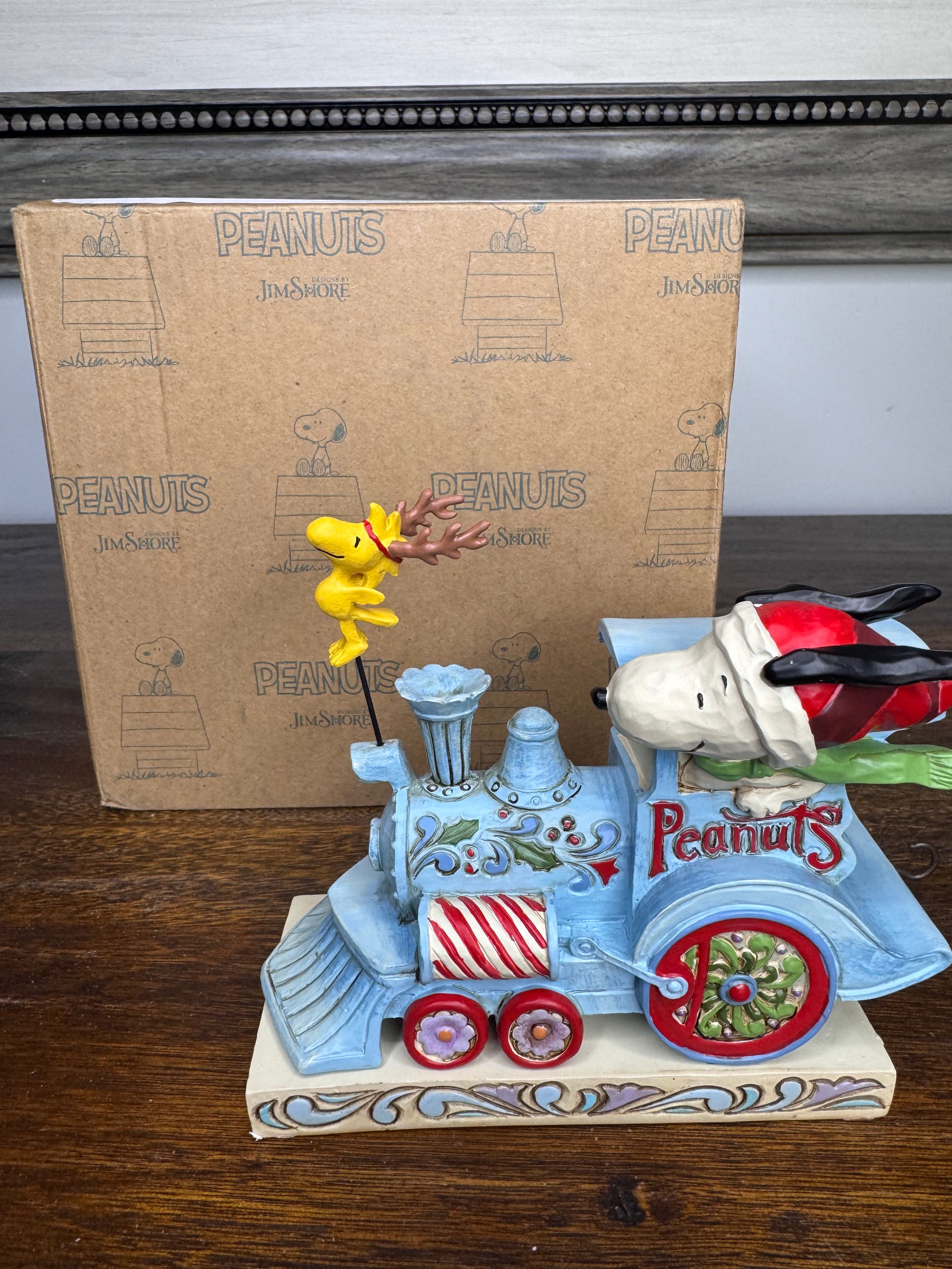 Enesco Jim Shore Peanuts Snoopy The Train Conductor Figurine w/ Box. Mint