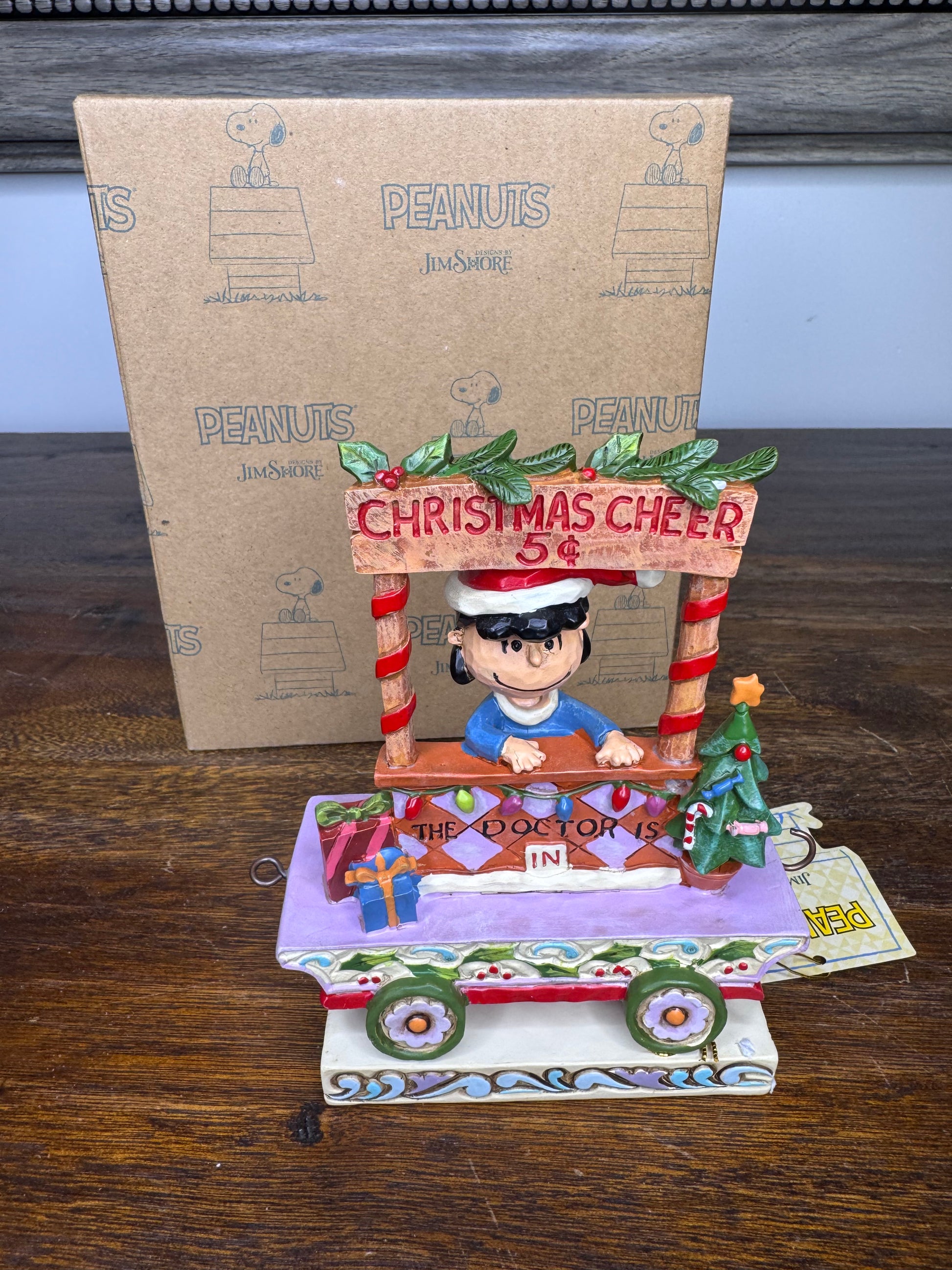 Jim Shore Peanuts Collection Lucy Christmas Train Car Figurine w/ Original Box