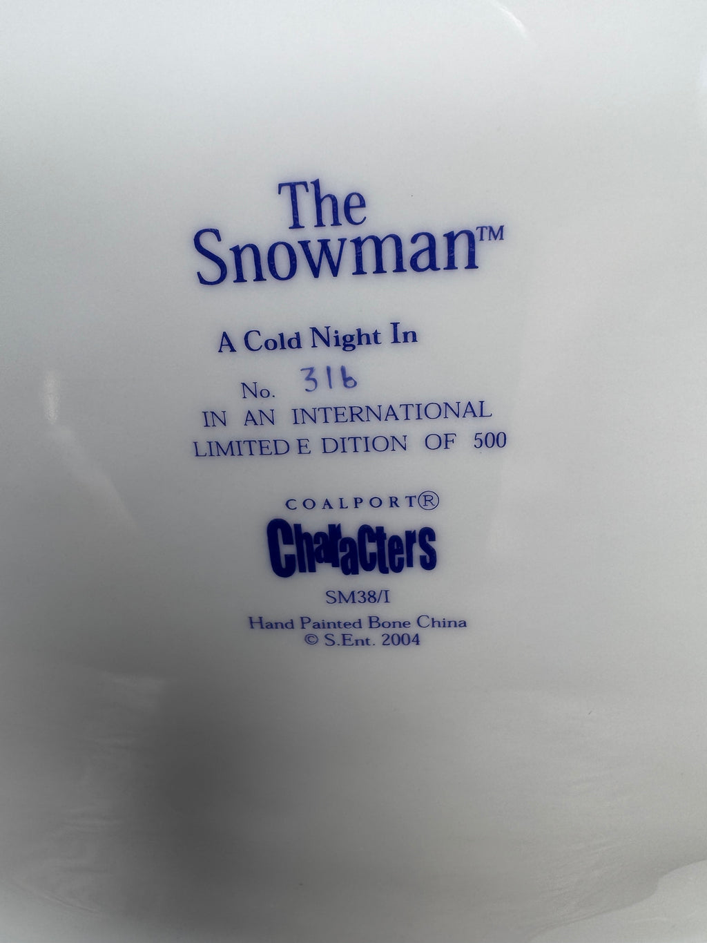 Coalport The Snowman "A Cold Night In" Figurine in Original Box RARE