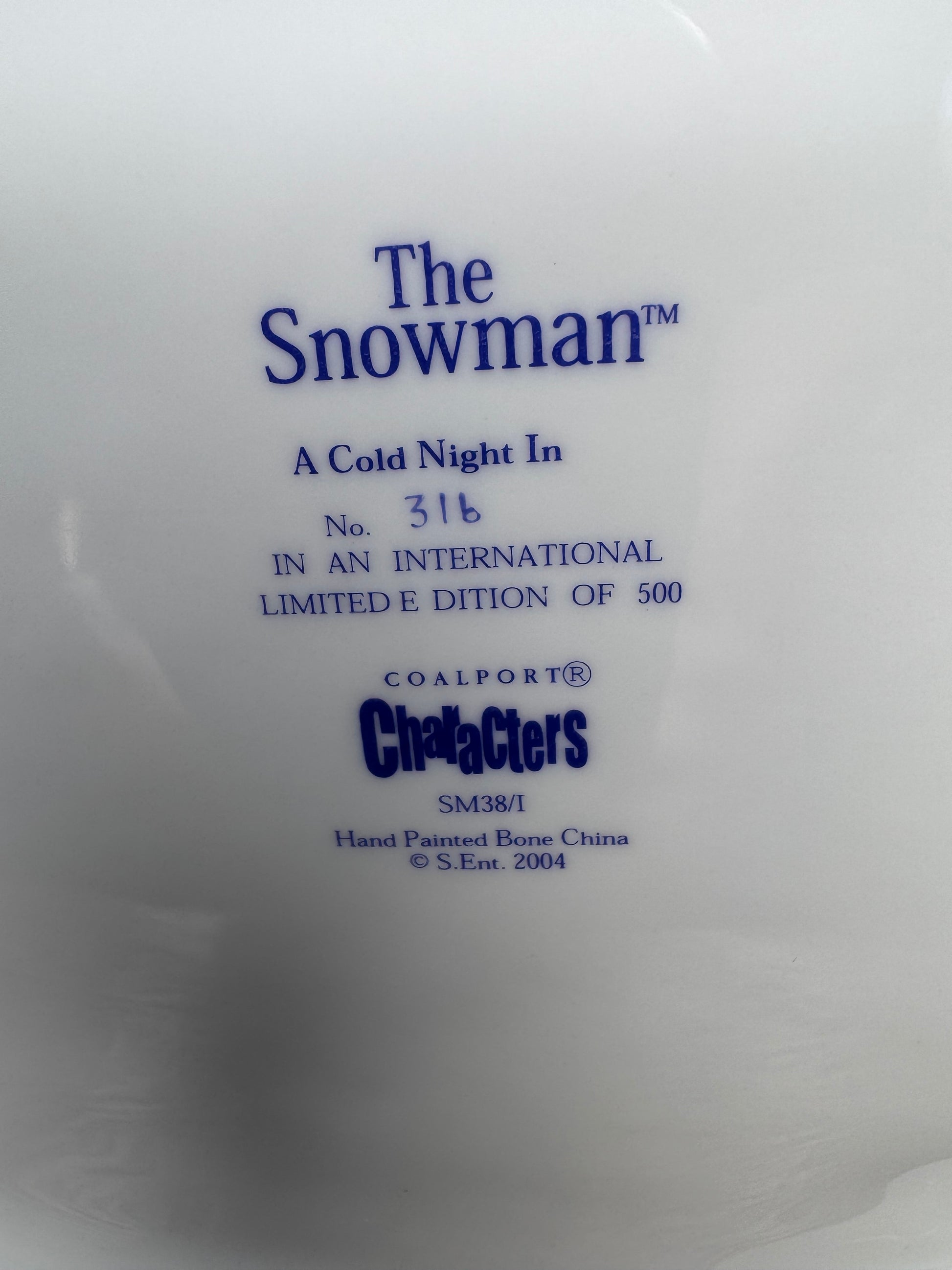 Coalport The Snowman "A Cold Night In" Figurine in Original Box RARE