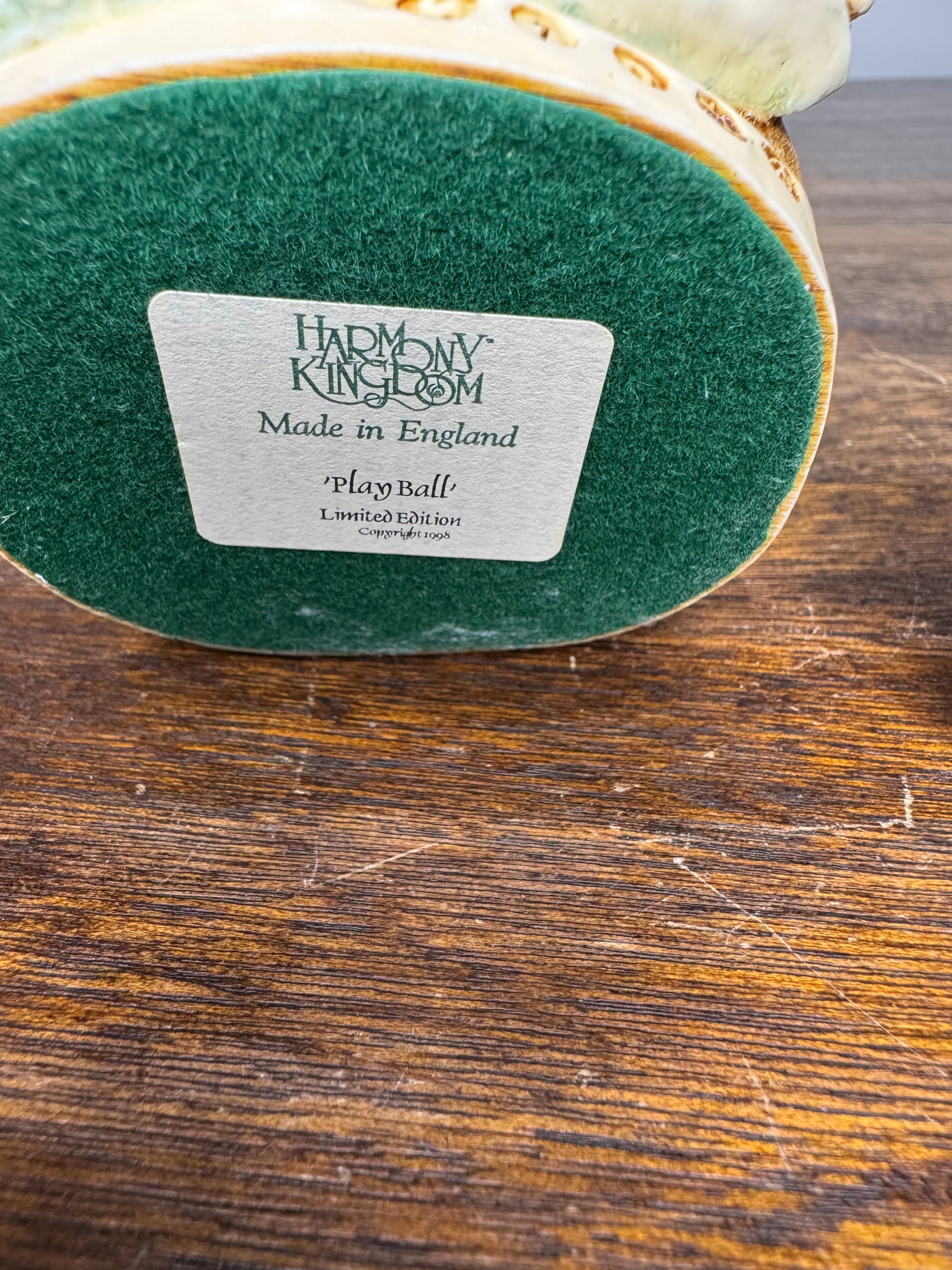 Harmony Kingdom "Play Ball" Treasure Box w/ Original Box, Artist Signed and Numbered. *Please Read Full Description*