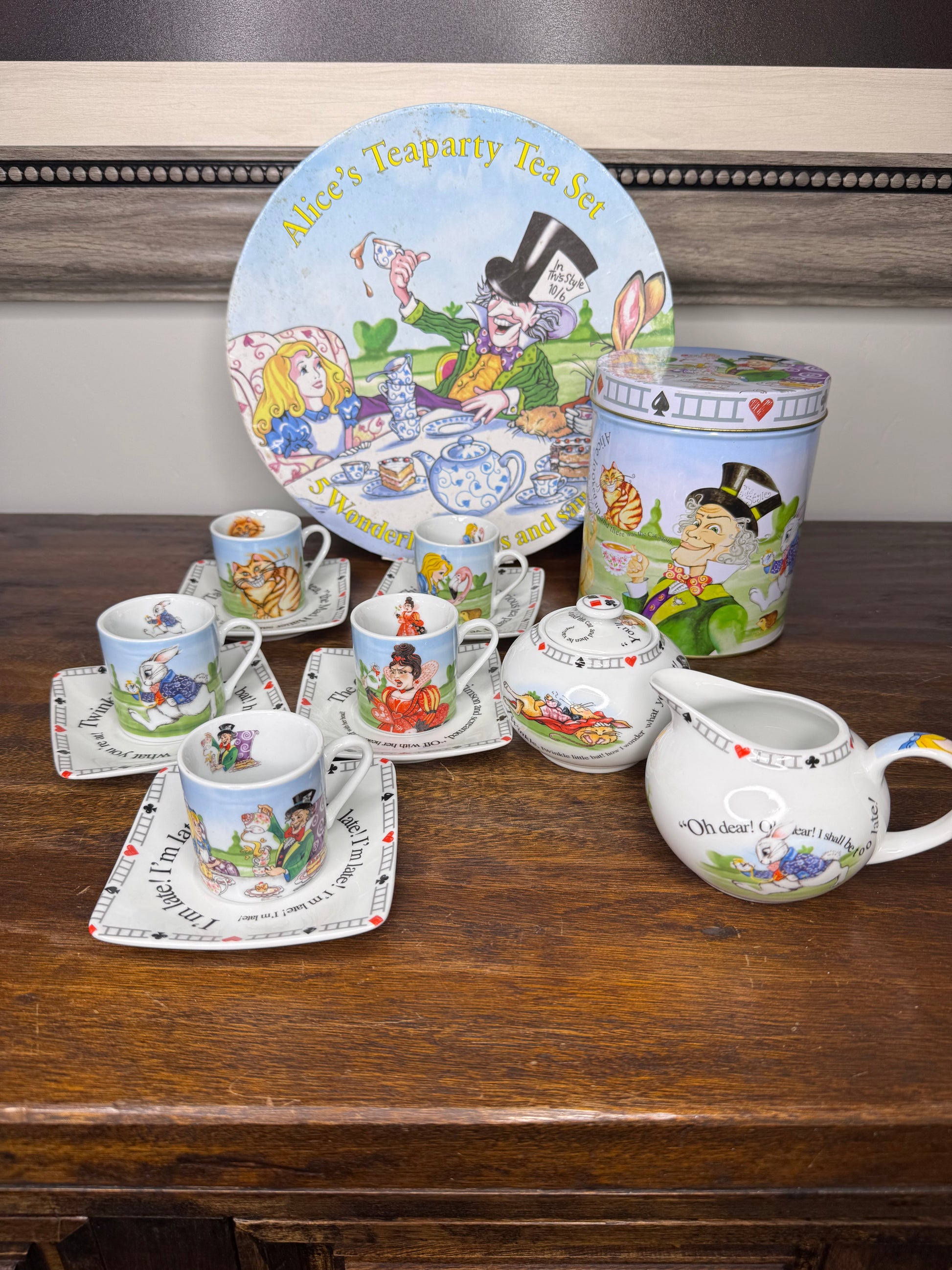 Alice in Wonderland Tea Party Tea set by Paul Cardew Design w/ Original Packaging