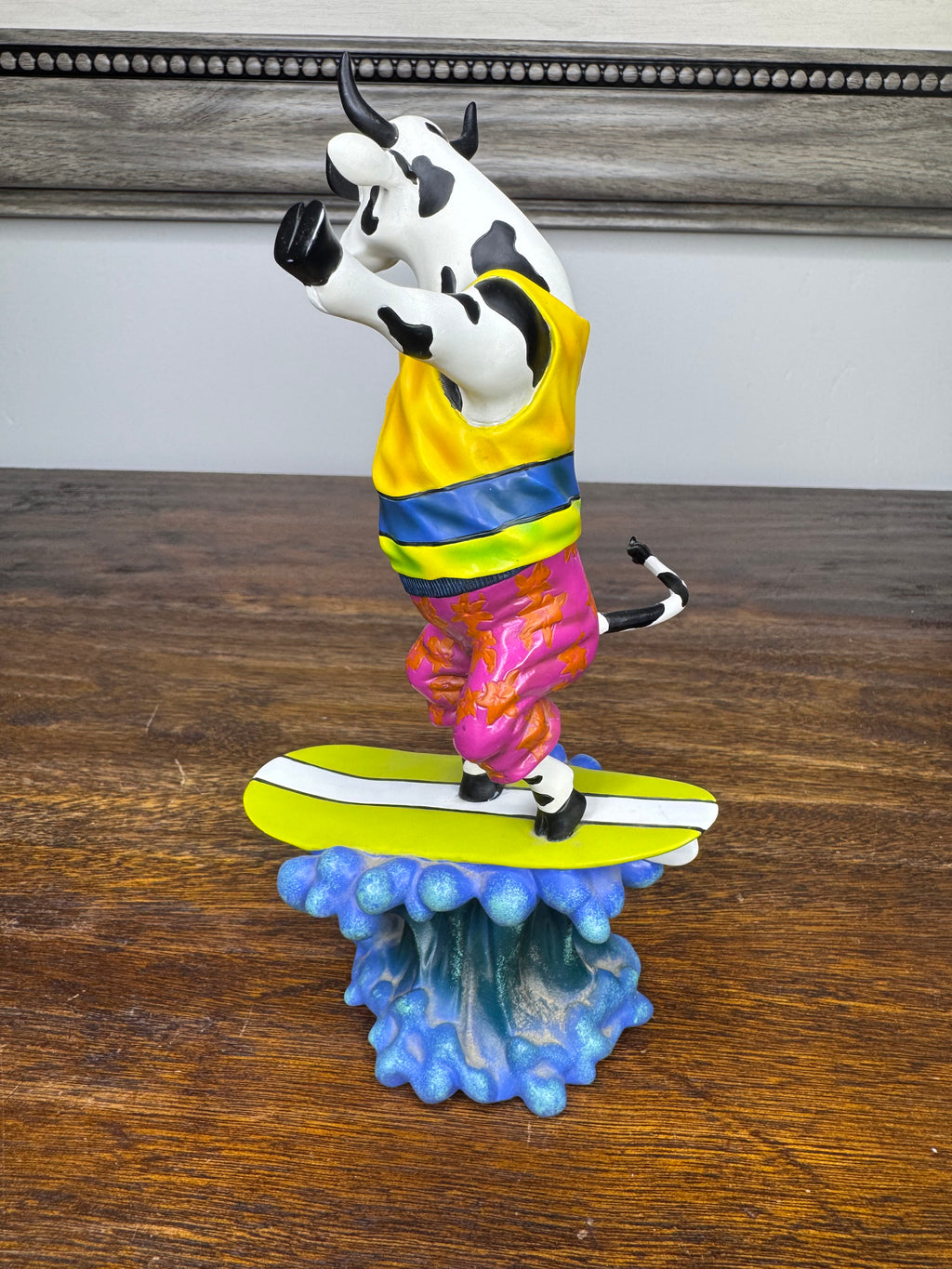 Cow Parade "Cowabunga" Surfing Cow Figurine w/Box