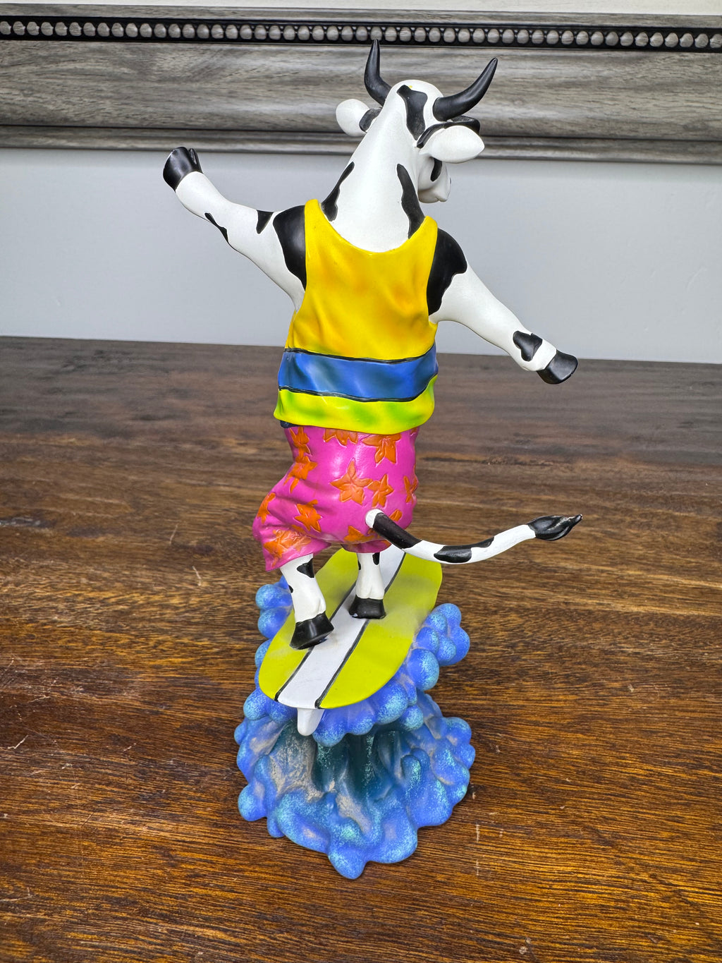 Cow Parade "Cowabunga" Surfing Cow Figurine w/Box