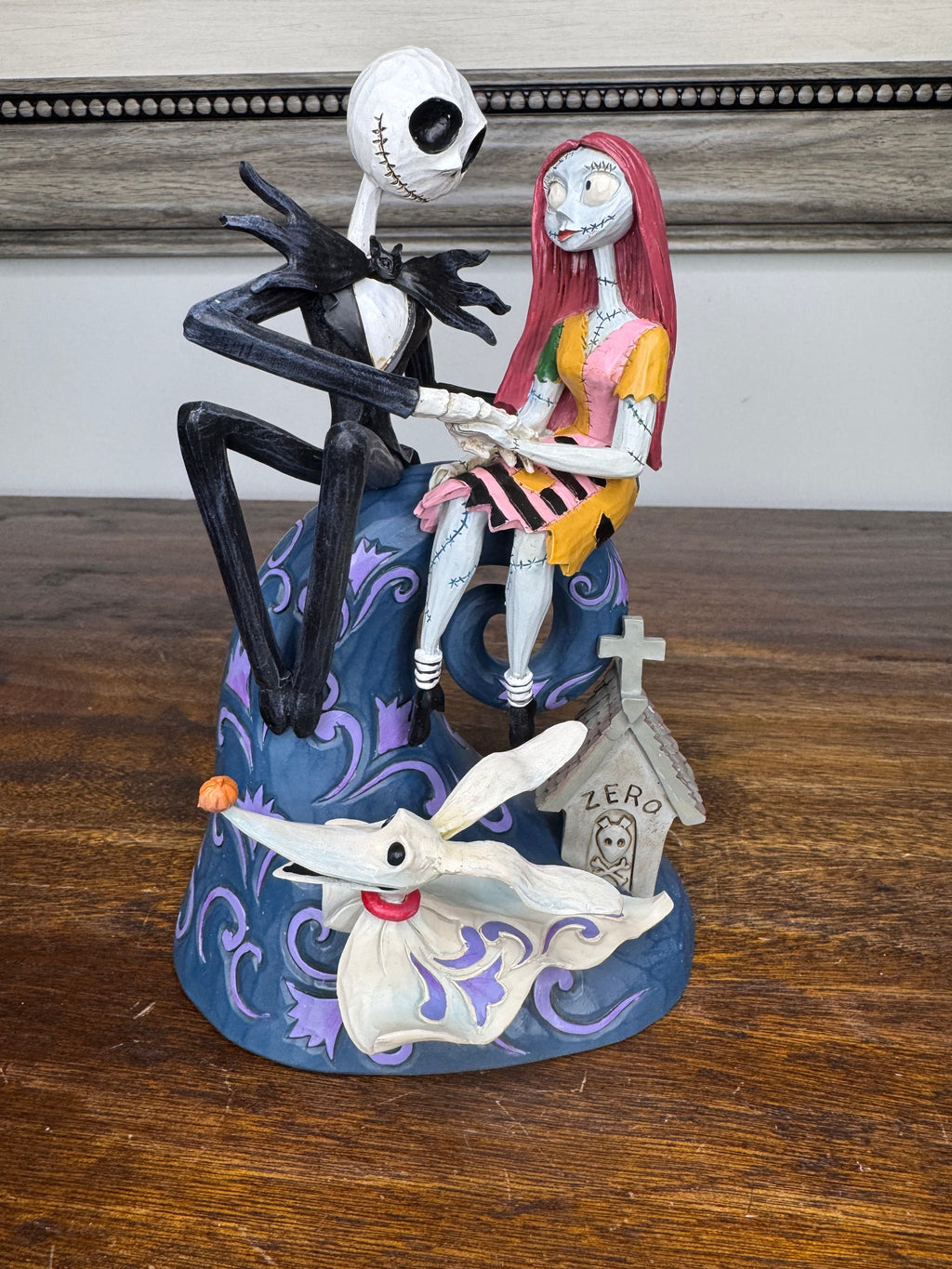 Jim Shore Disney Traditions Nightmare Before Christmas Jack, Sally and Zero on Hill w/ Original Box