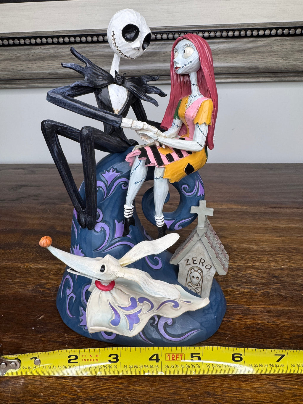 Jim Shore Disney Traditions Nightmare Before Christmas Jack, Sally and Zero on Hill w/ Original Box