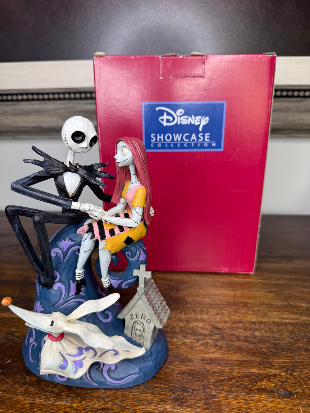 Jim Shore Disney Traditions Nightmare Before Christmas Jack, Sally and Zero on Hill w/ Original Box