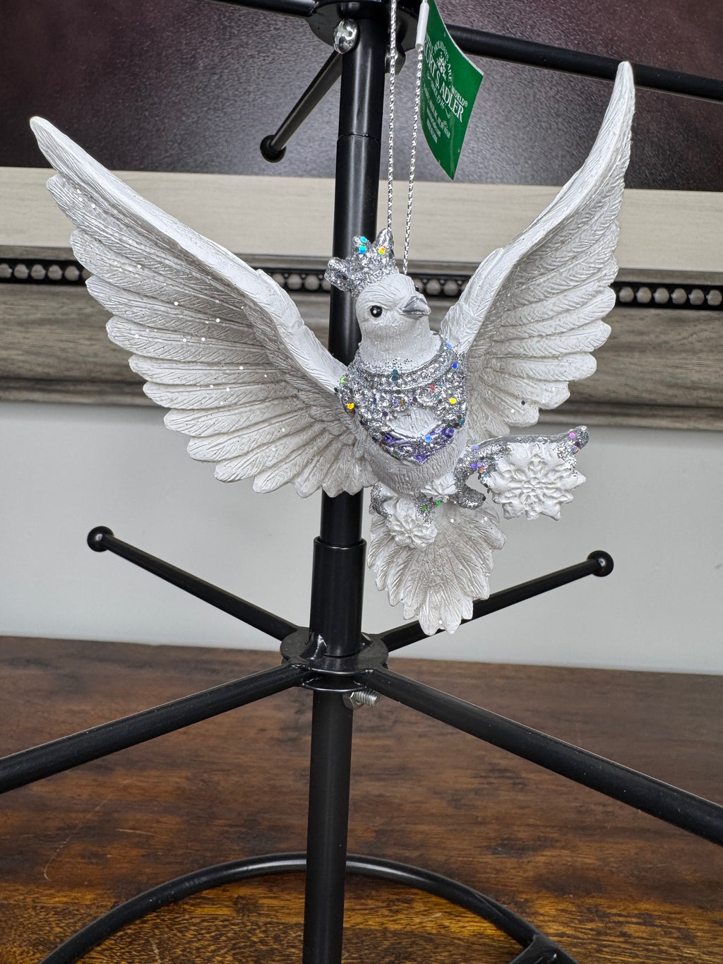 New Kurt Adler White, Silver Dove Ornament