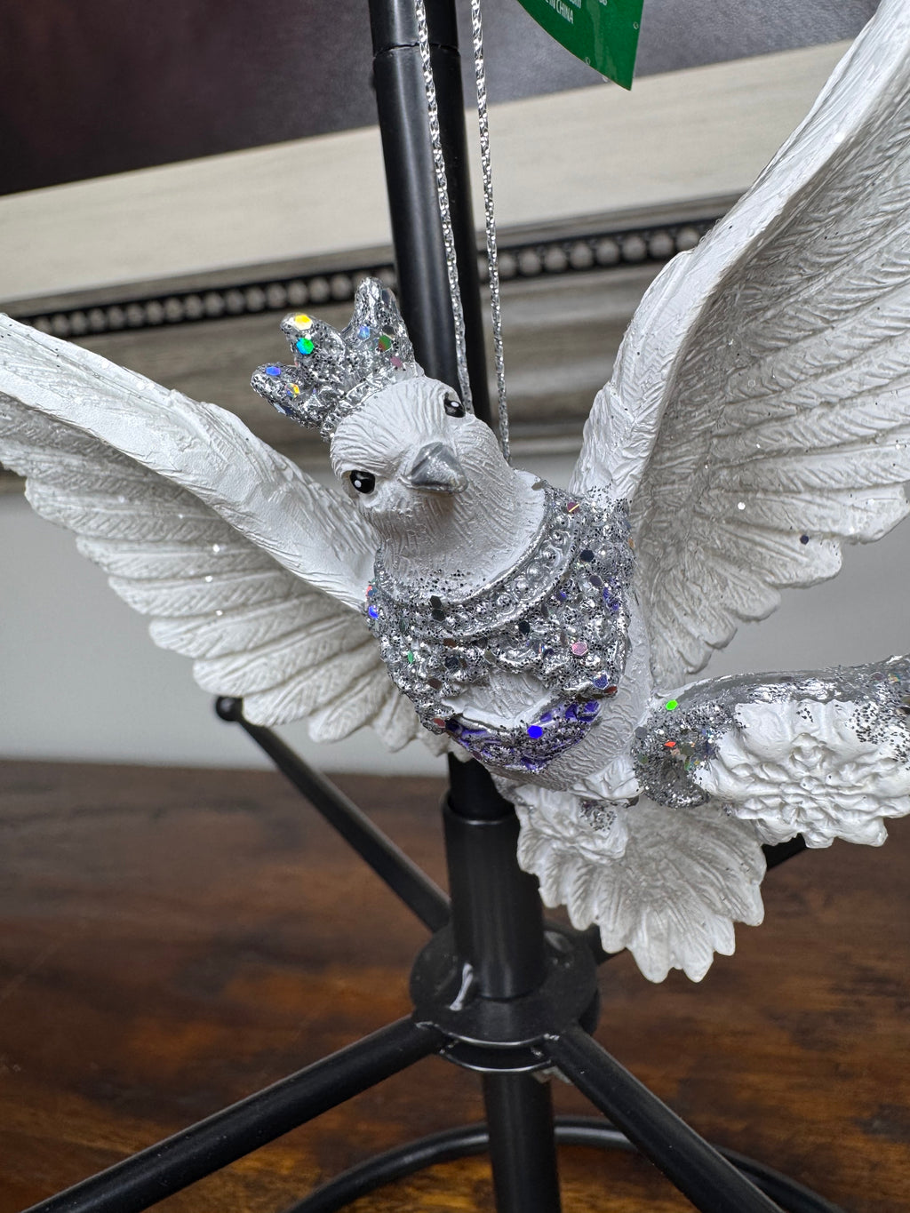 New Kurt Adler White, Silver Dove Ornament