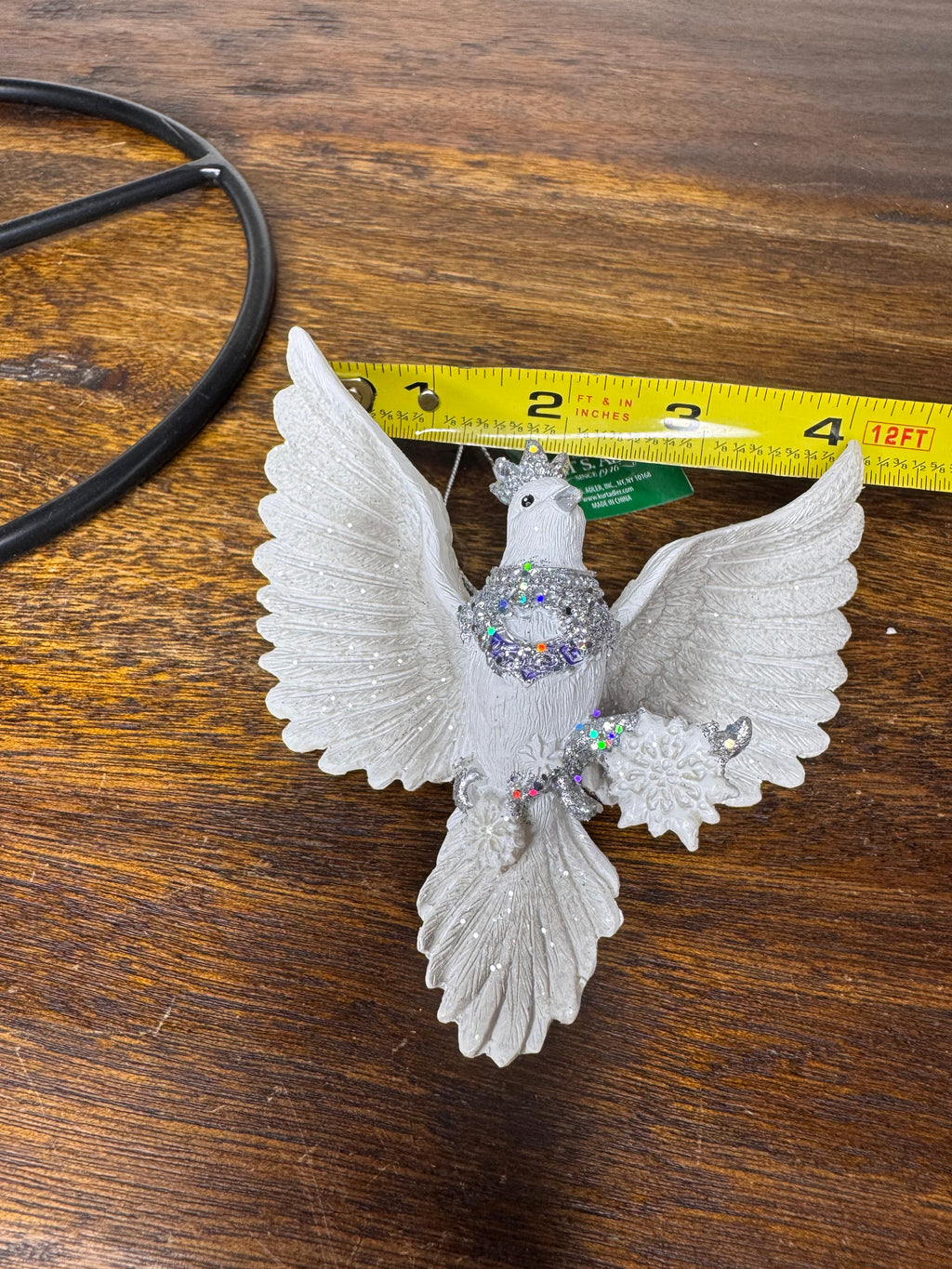 New Kurt Adler White, Silver Dove Ornament