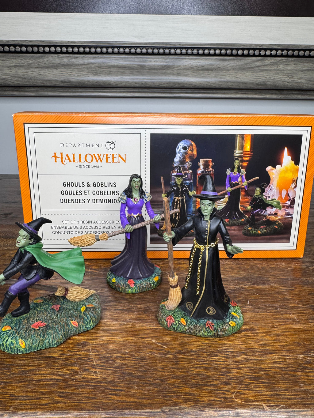 New Dept 56 Snow Village Accessory "Ghouls and Goblins" Set of 3