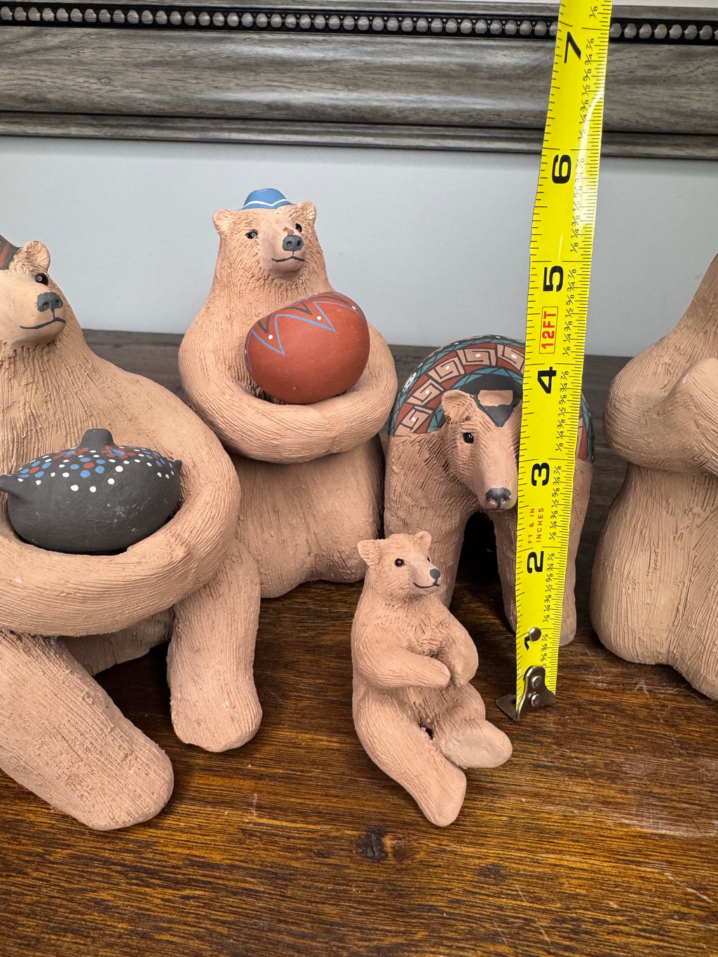 Vintage 10 Piece Mata Ortiz Handbuilt and Hand Painted Bear Nativity Set
