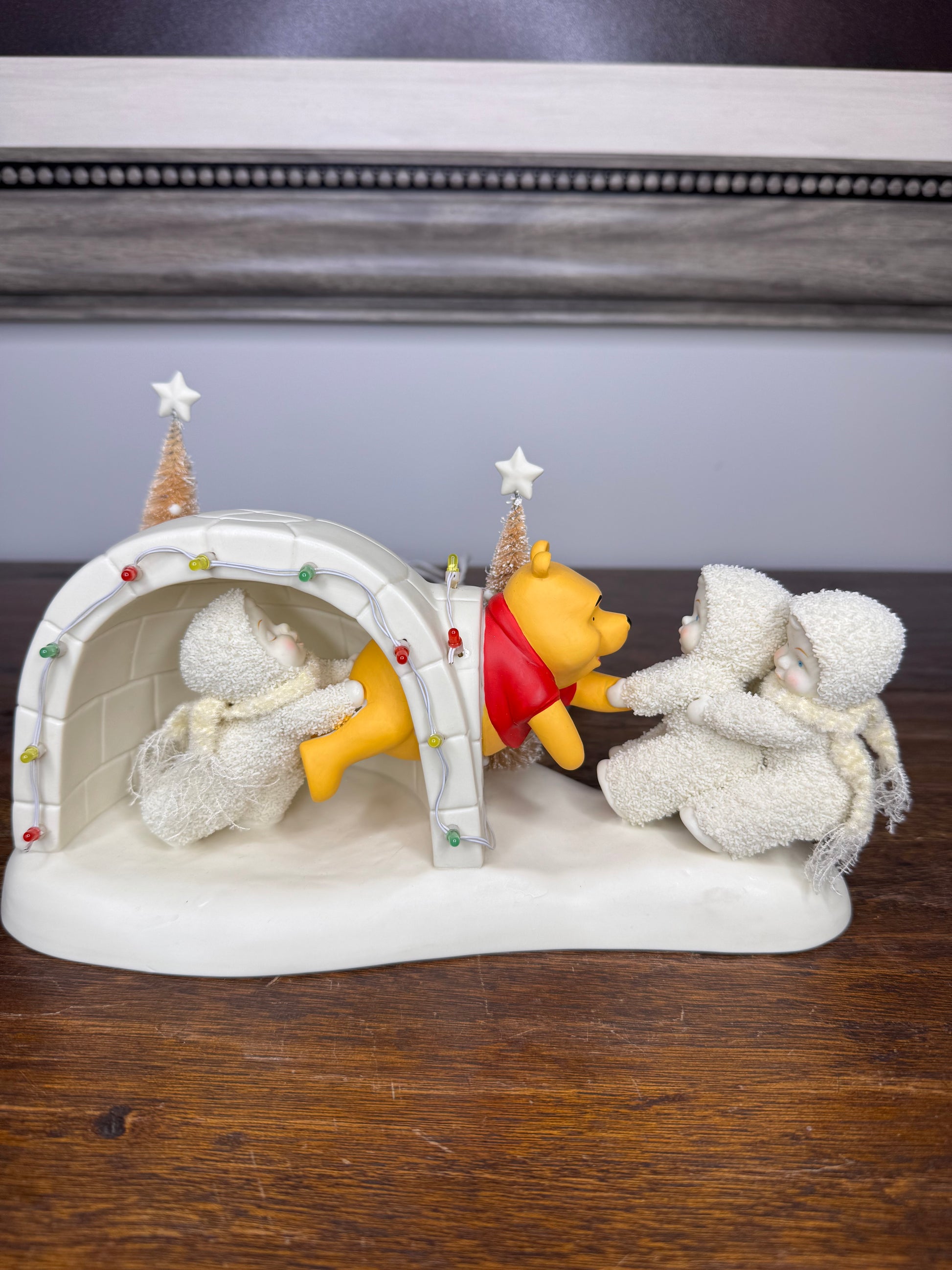 Retired Limited Edition Dept 56 Snowbabies "We'll Help You Through Pooh!" Figurine