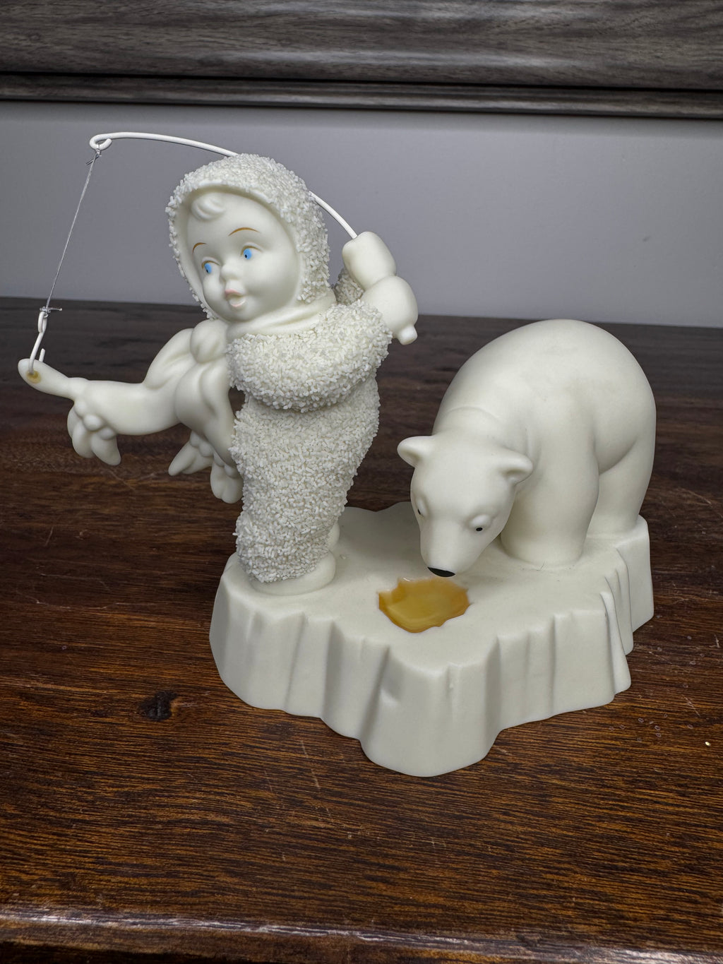 Retired Dept 56 Snowbabies "Hooked on Fishing" Figurine