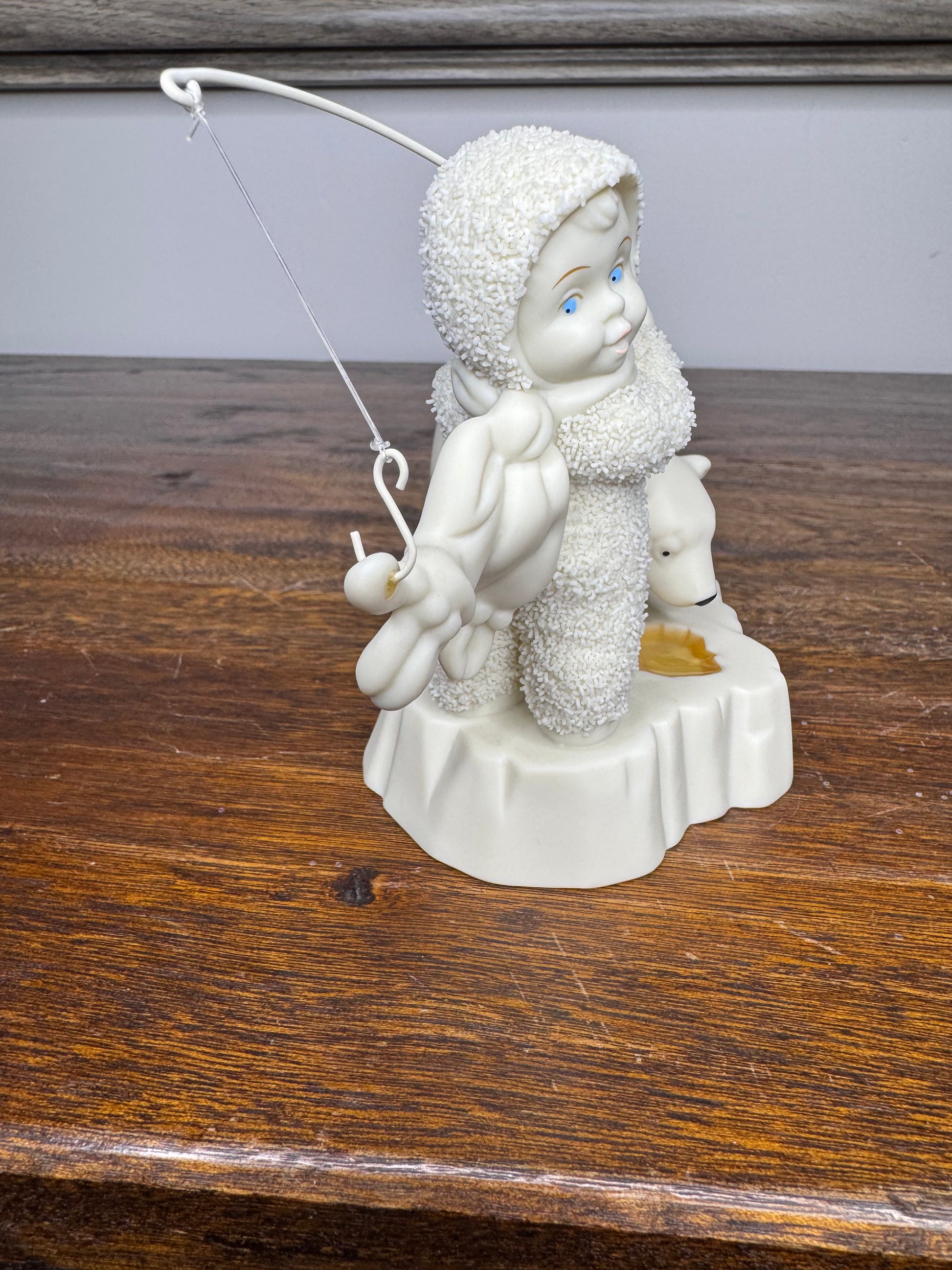 Retired Dept 56 Snowbabies "Hooked on Fishing" Figurine