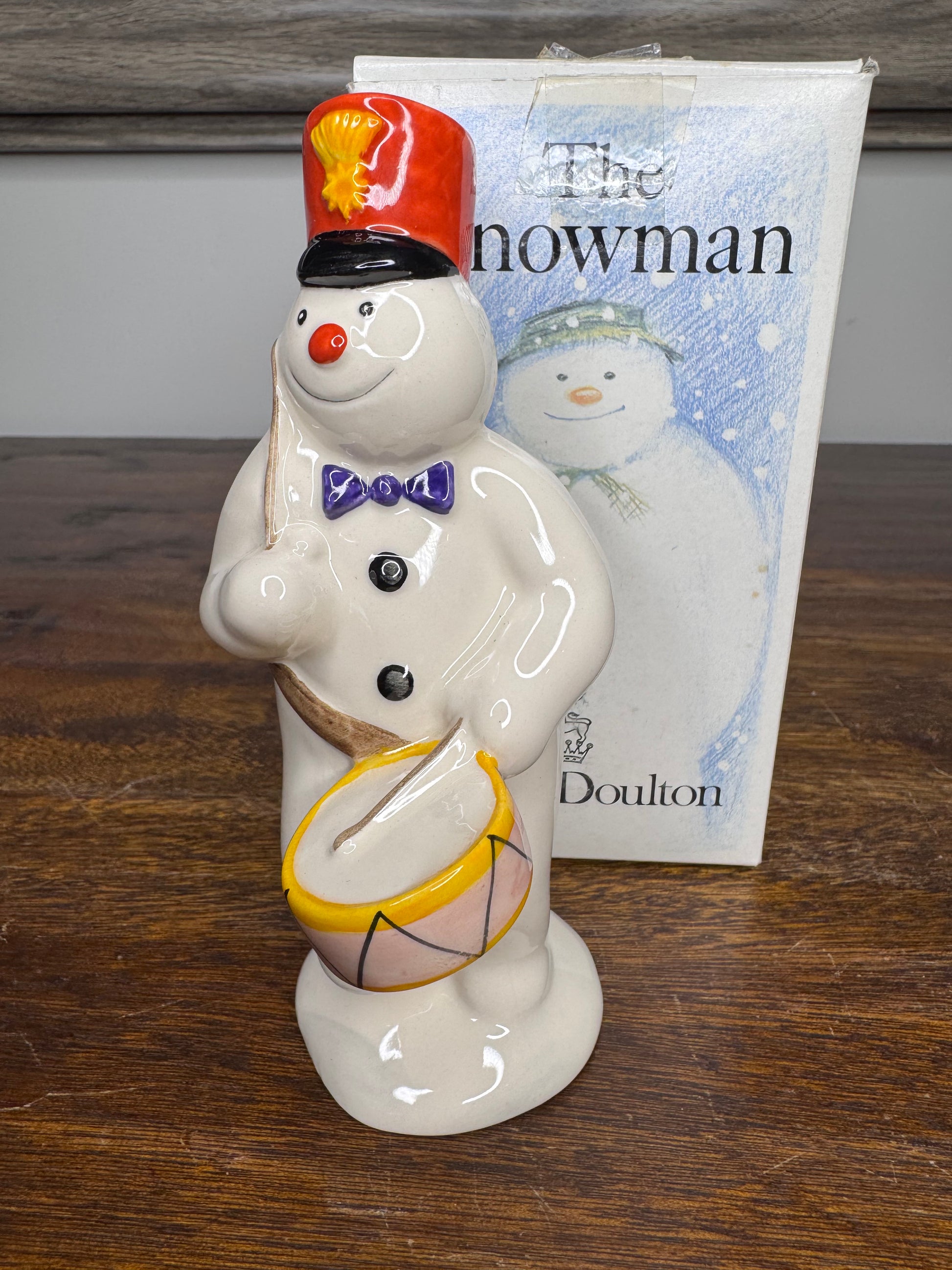 Rare Vintage Royal Doulton Drummer Snowman Figurine w/Original Box