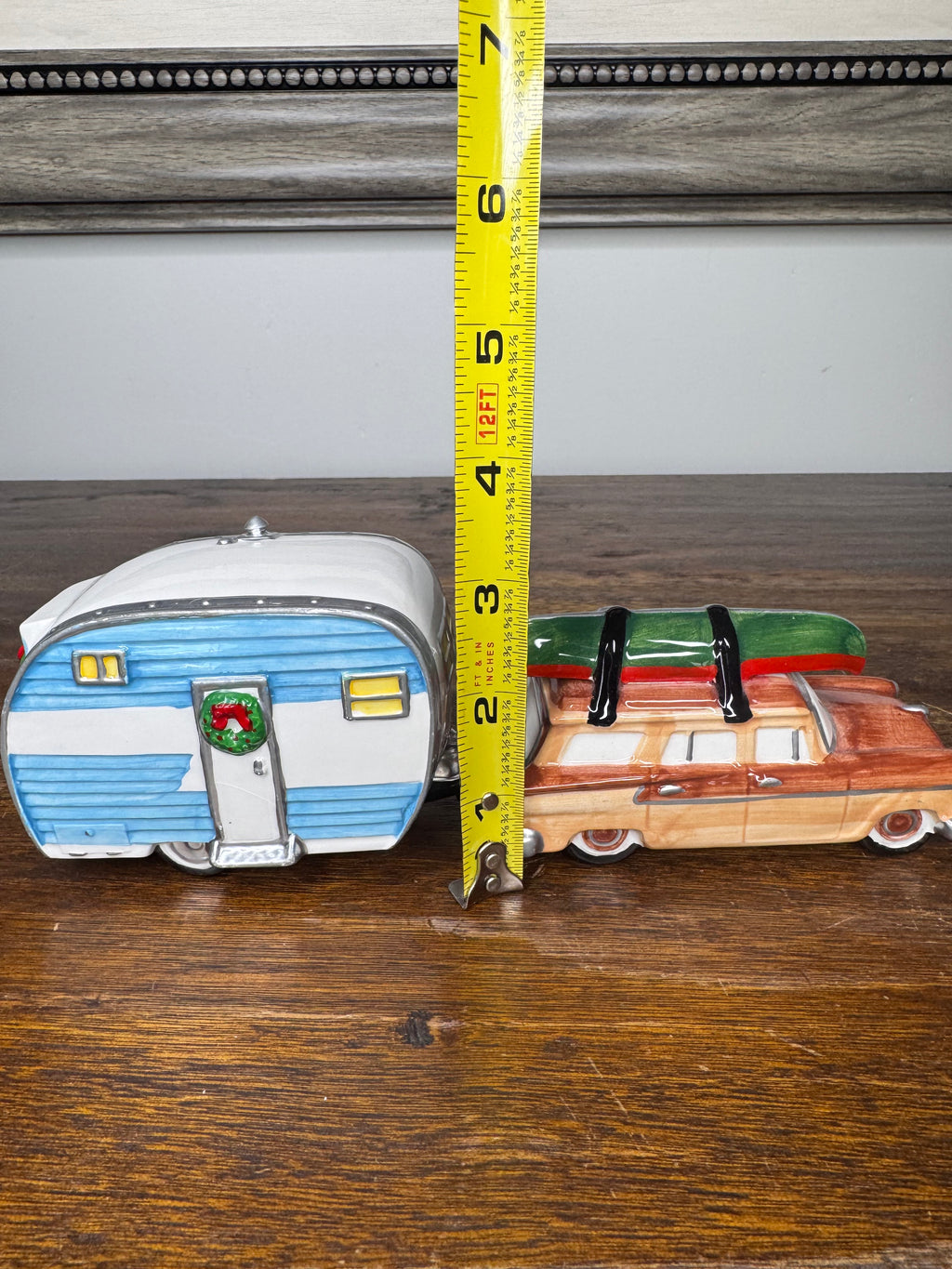 Retired Dept 56 Snow Village "On The Road Again" Station Wagon and Camper Set w/ Original Box