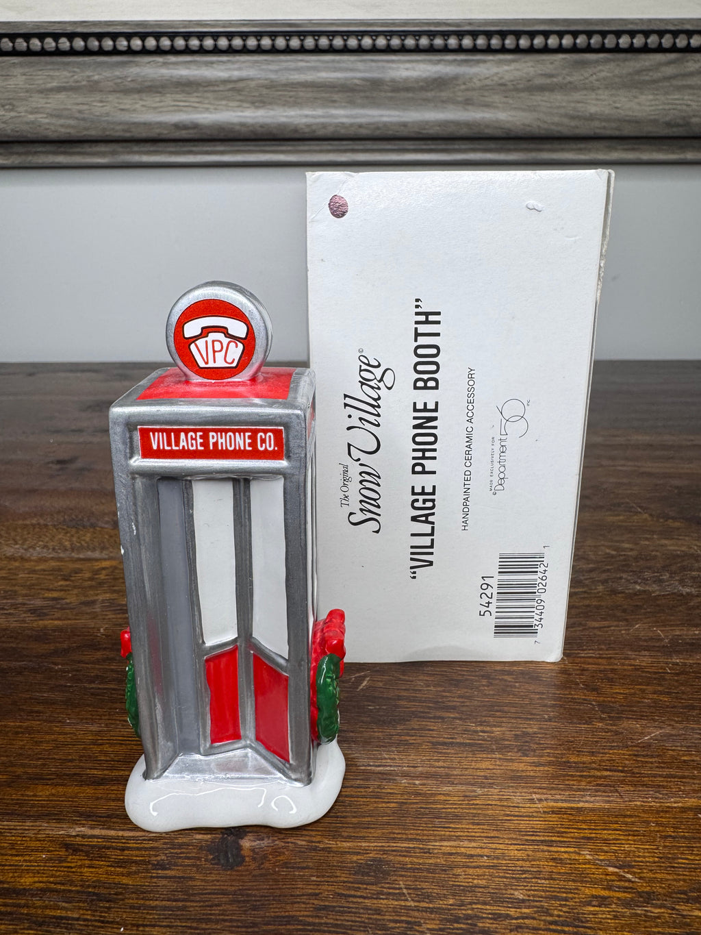 Retired Dept 56 Snow Village Phone Booth w/ Original Box